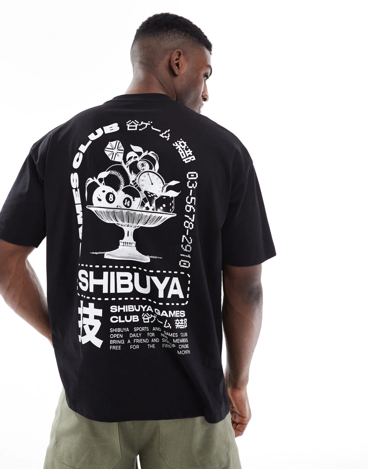 ASOS DESIGN oversized t-shirt with Shibuya graphic in black - ASOS Sample Sale EU Store