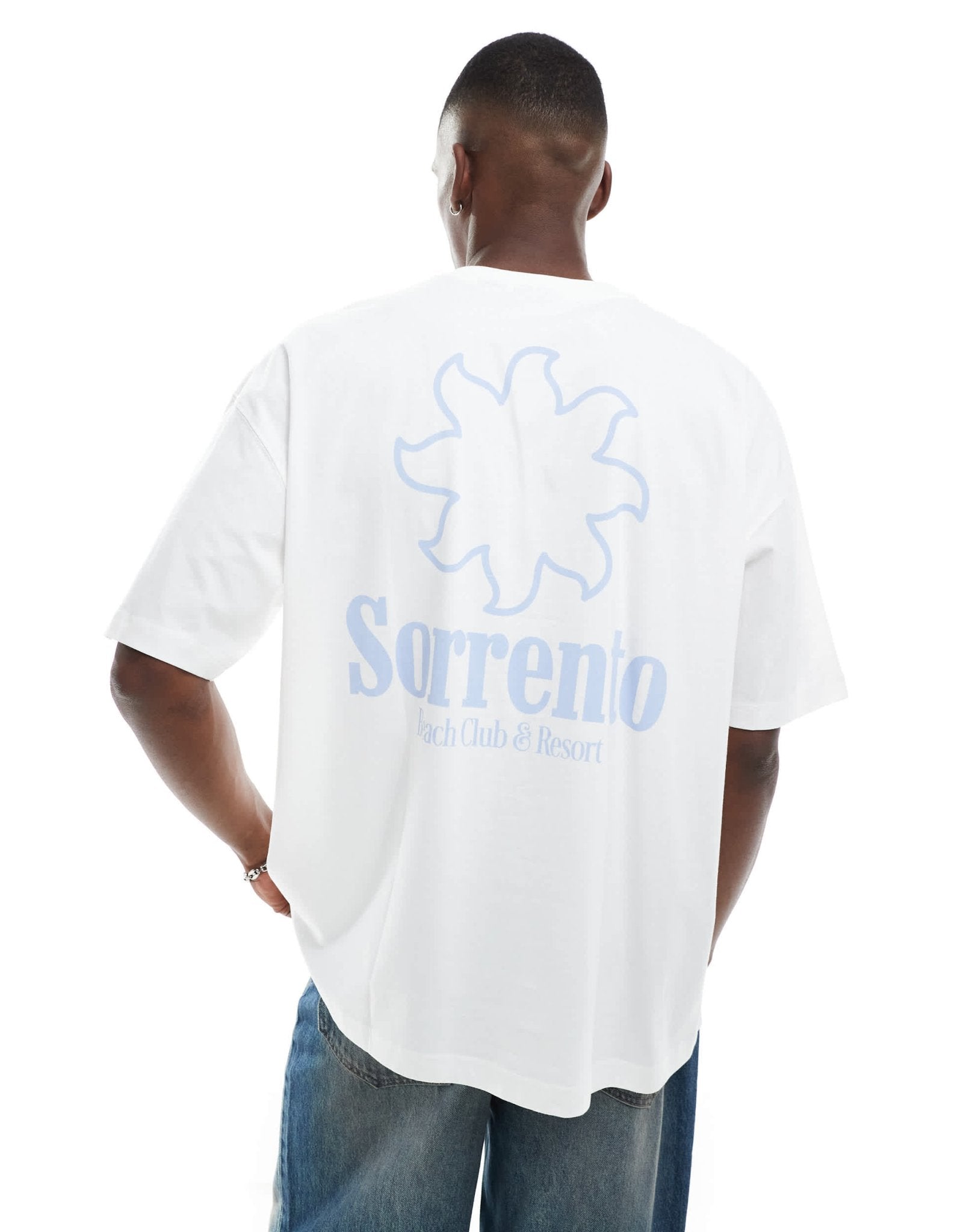 ASOS DESIGN oversized t-shirt with text graphic in white - ASOS Sample Sale EU Store