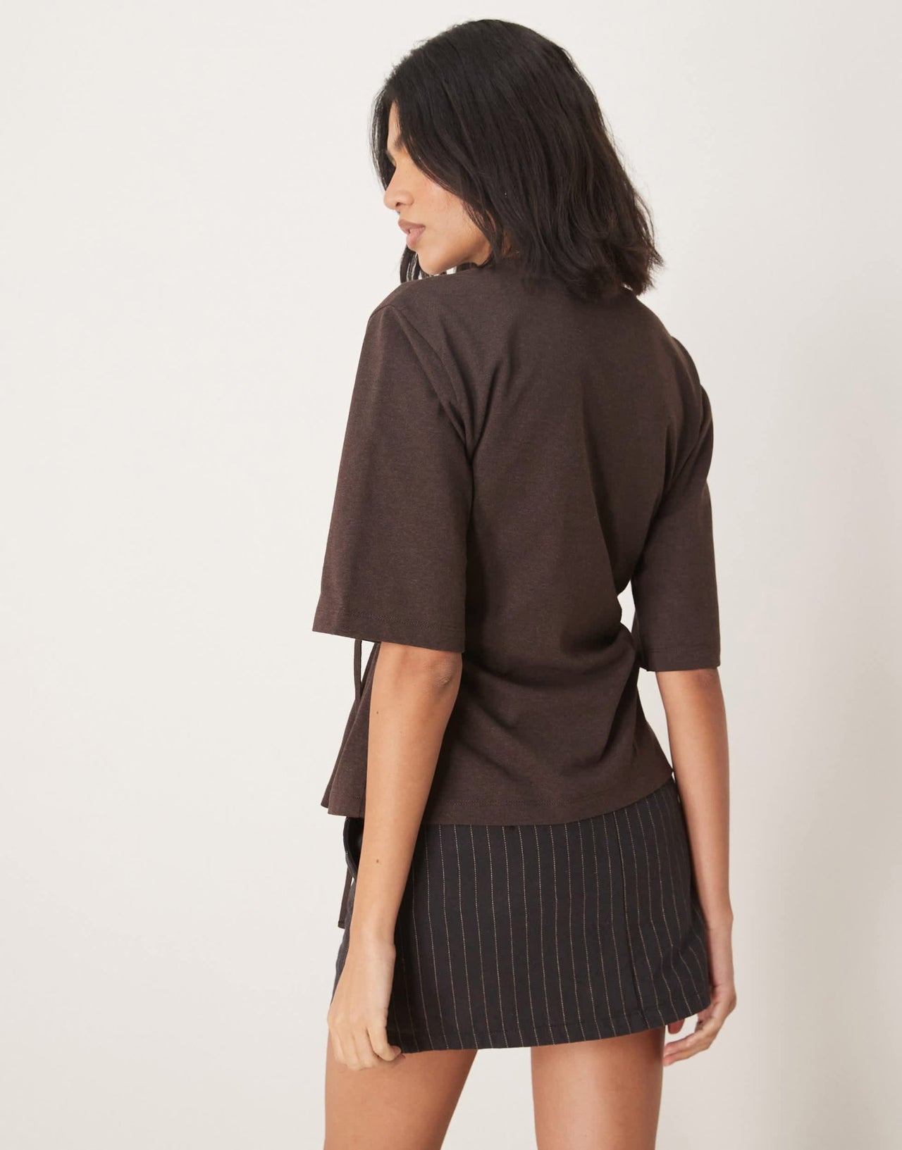 ASOS DESIGN oversized t shirt with tie detail in brown - ASOS Sample Sale EU Store