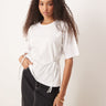 ASOS DESIGN oversized t shirt with  tie detail in white