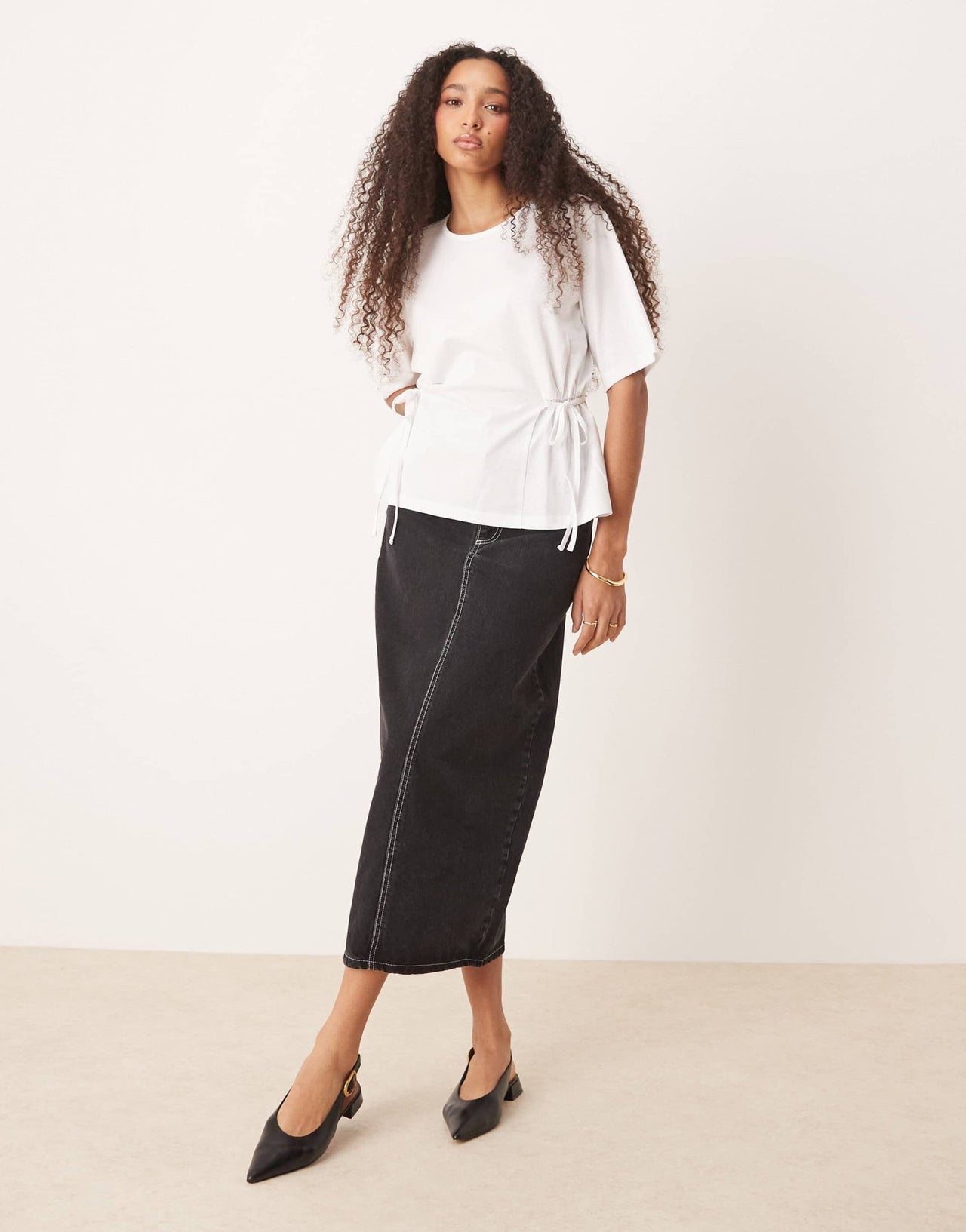ASOS DESIGN oversized t shirt with tie detail in white - ASOS Sample Sale EU Store