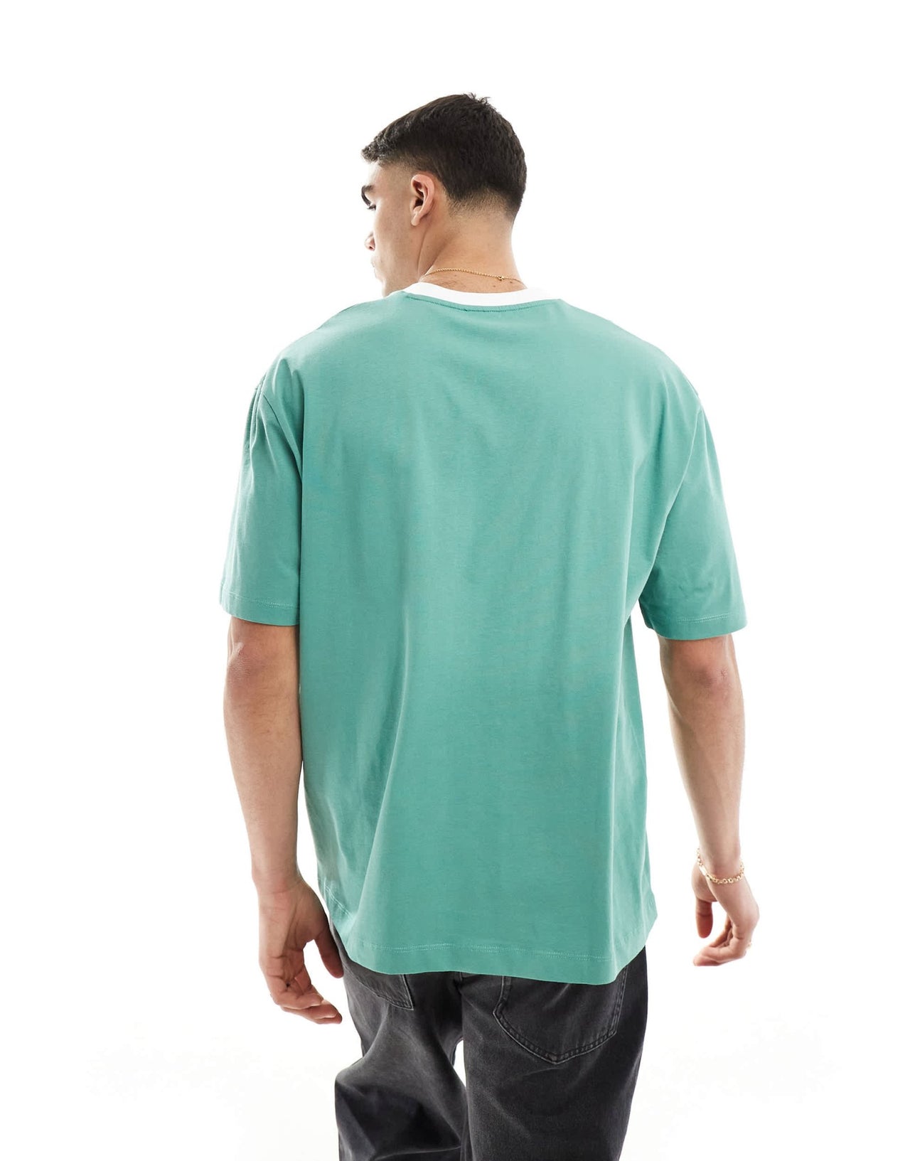 ASOS DESIGN oversized t-shirt with v - neck in green with Philadelphia print - ASOS Sample Sale EU Store