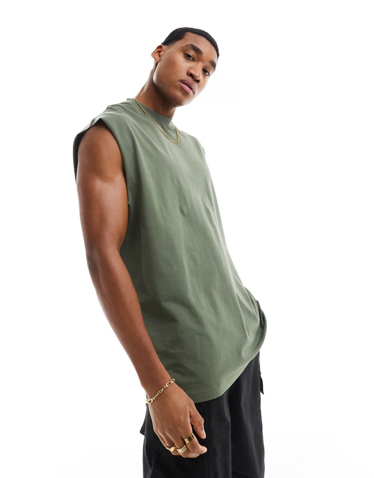 ASOS DESIGN oversized tank in khaki - ASOS Sample Sale EU Store