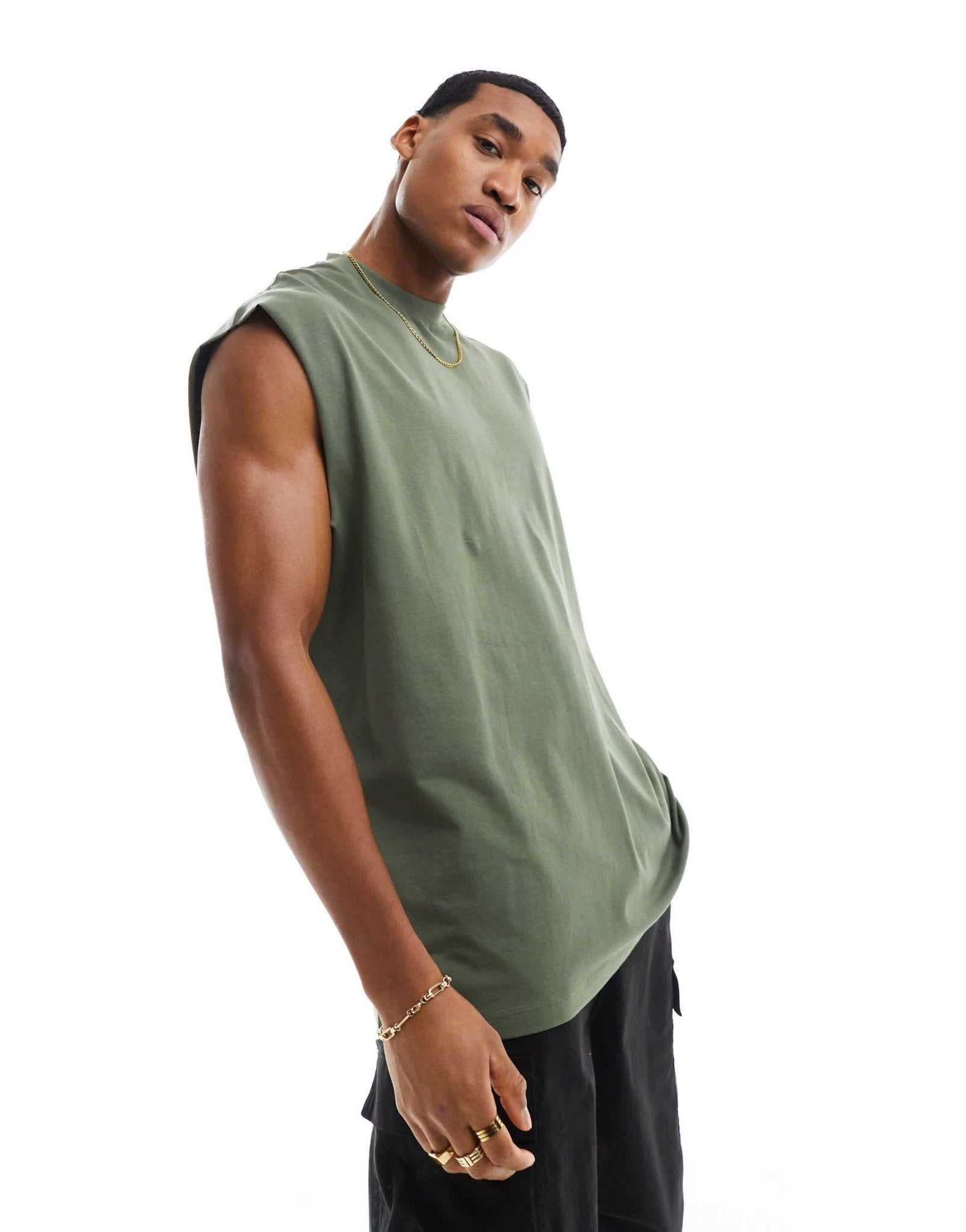 ASOS DESIGN oversized tank in khaki - ASOS Sample Sale EU Store