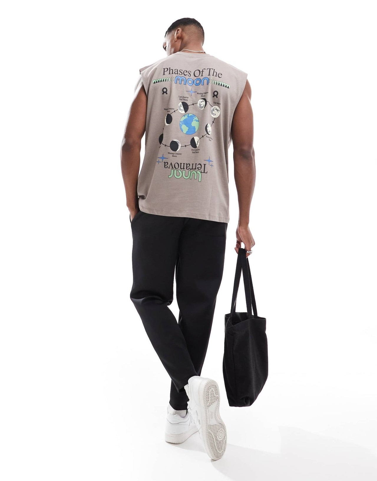ASOS DESIGN oversized tank with back print in brown - ASOS Sample Sale EU Store