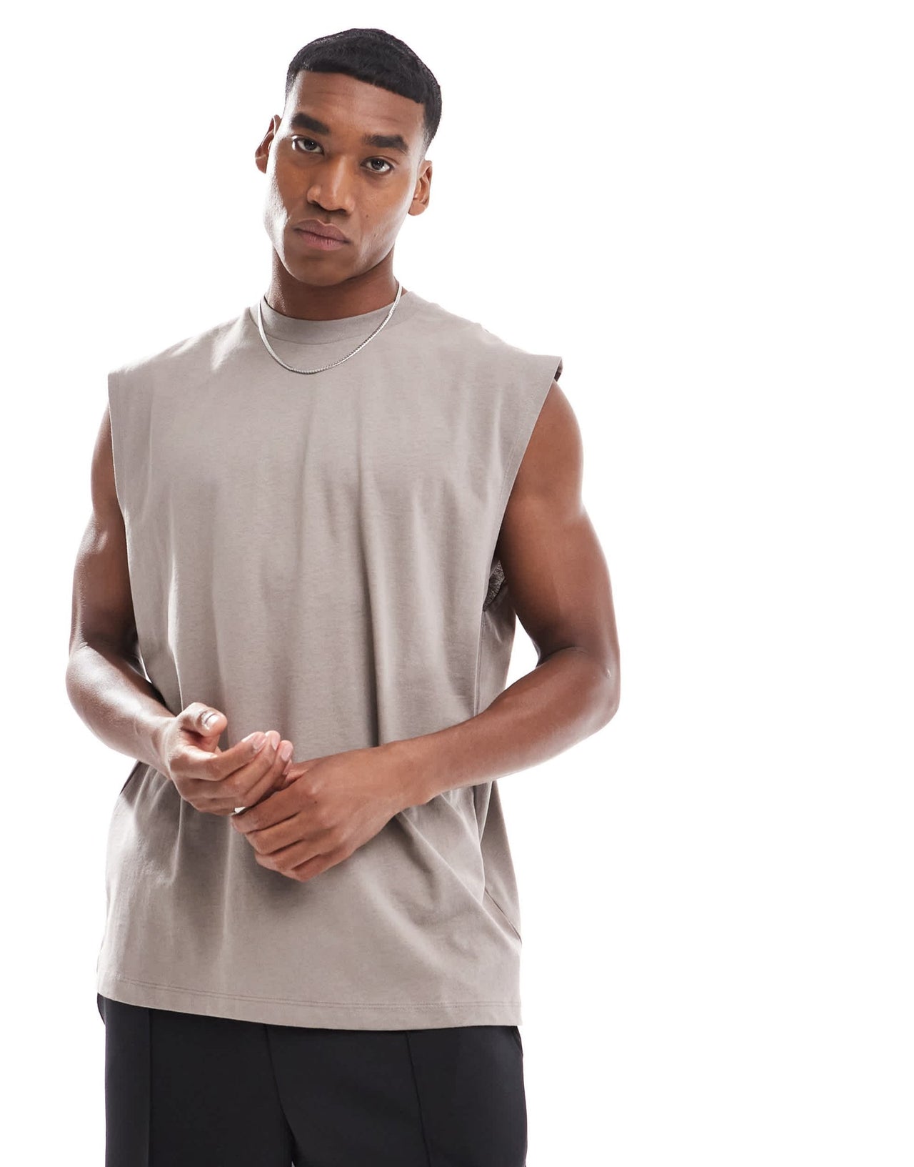 ASOS DESIGN oversized tank with back print in brown - ASOS Sample Sale EU Store