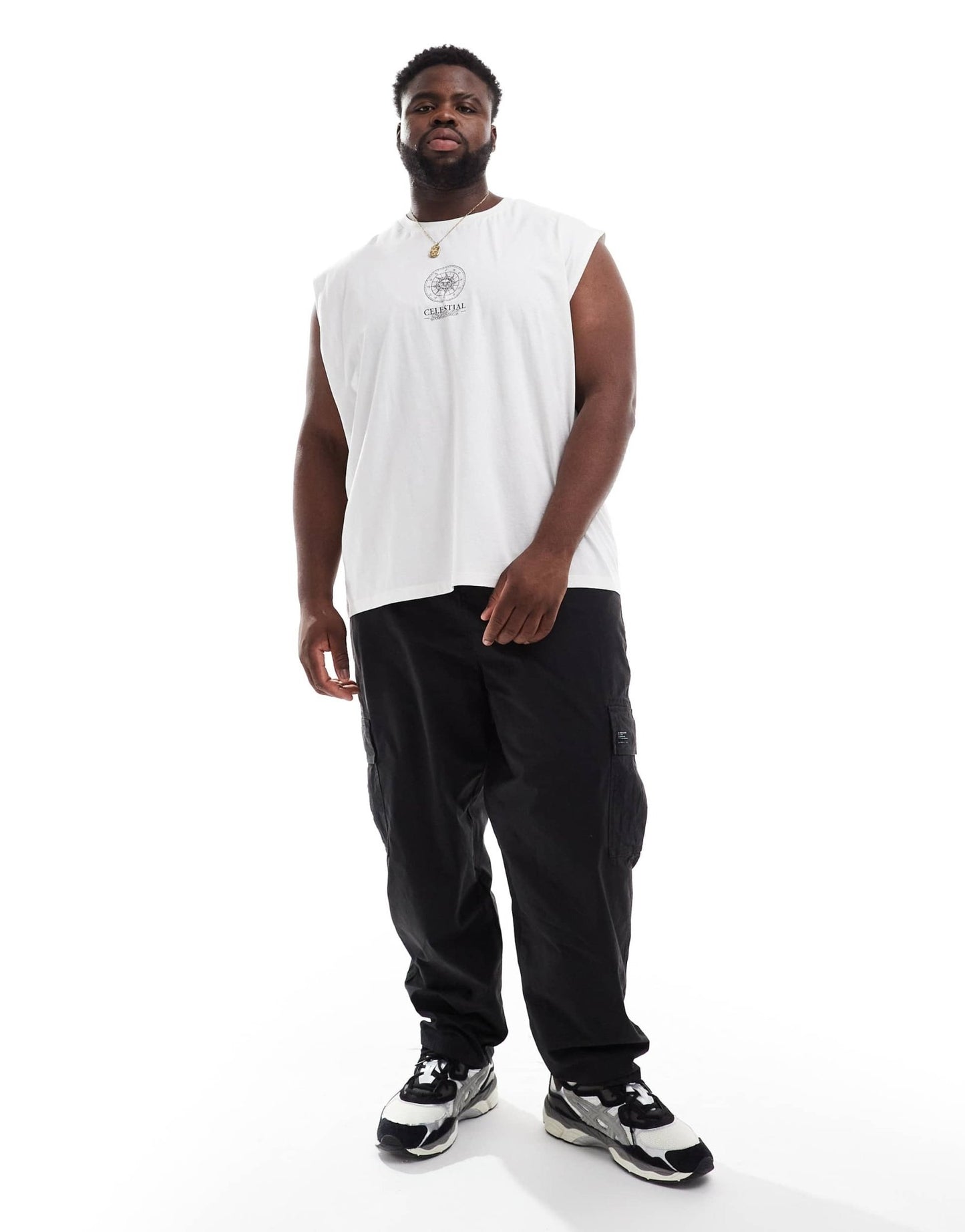 ASOS DESIGN oversized tapered cargo trousers with patch in black - ASOS Sample Sale EU Store
