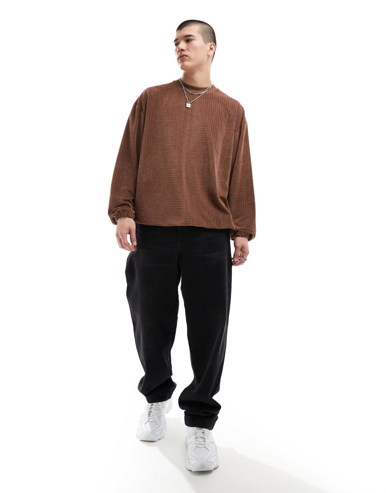 ASOS DESIGN oversized textured sweatshirt in tan brown - ASOS Sample Sale EU Store