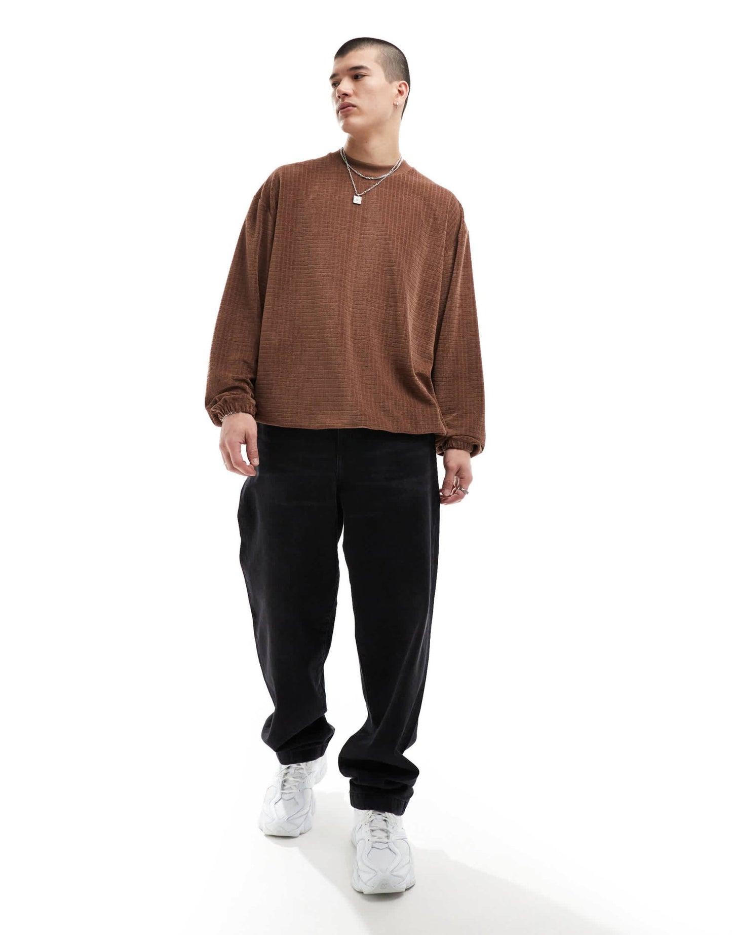 ASOS DESIGN oversized textured sweatshirt in tan brown - ASOS Sample Sale EU Store