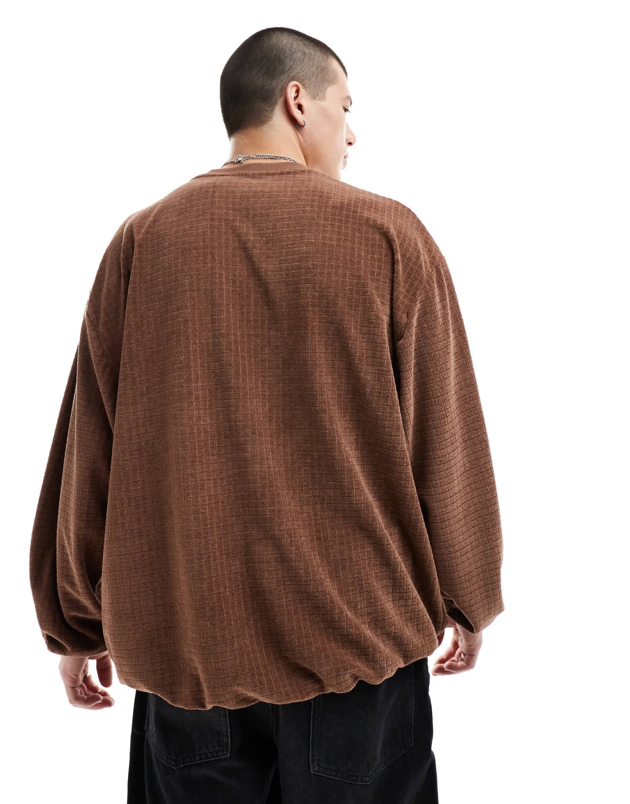 ASOS DESIGN oversized textured sweatshirt in tan brown - ASOS Sample Sale EU Store
