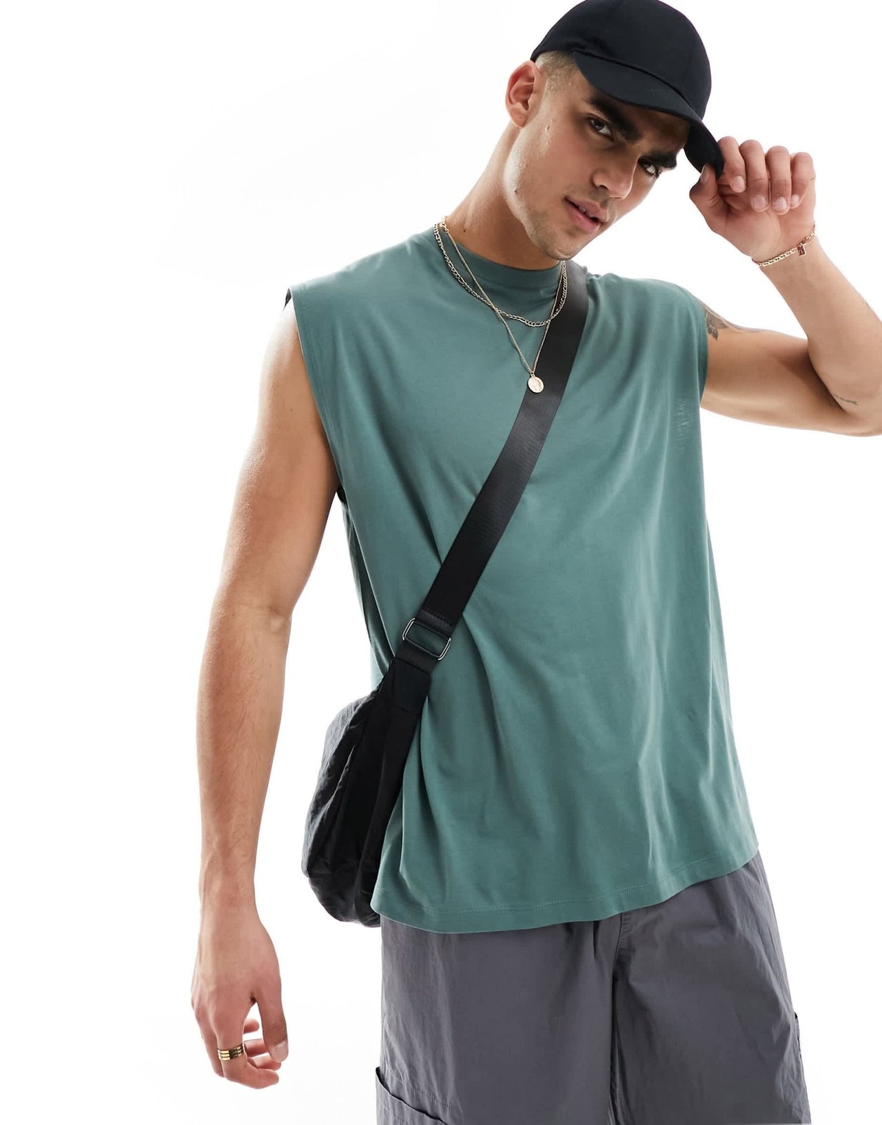 ASOS DESIGN oversized vest in black with back rose text print - ASOS Sample Sale EU Store