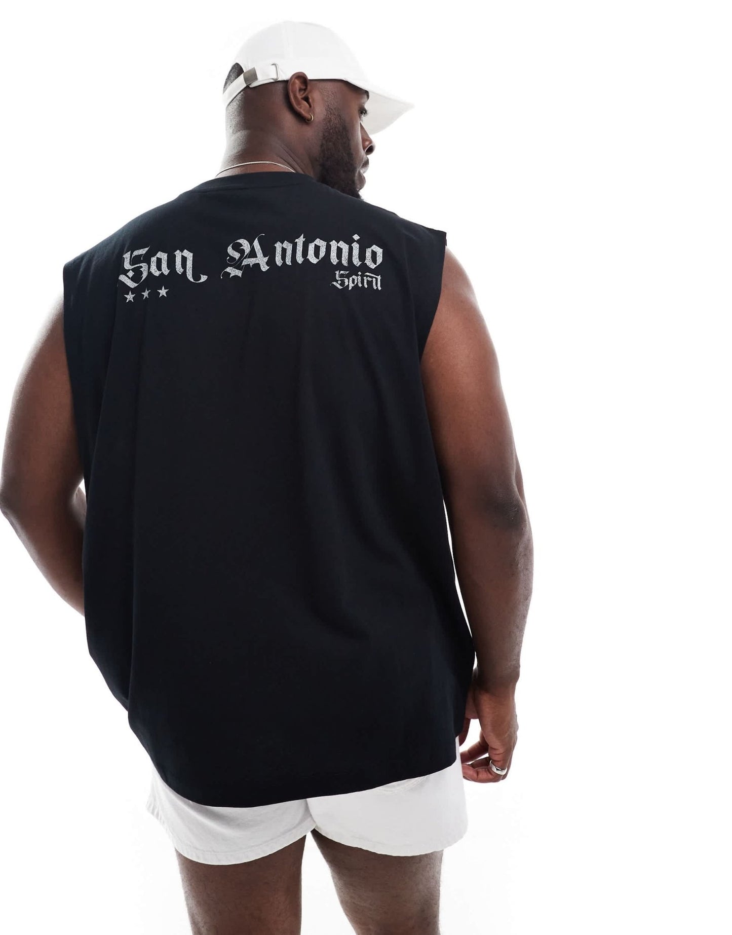 ASOS DESIGN oversized vest in black with San Antonio city back print - ASOS Sample Sale EU Store
