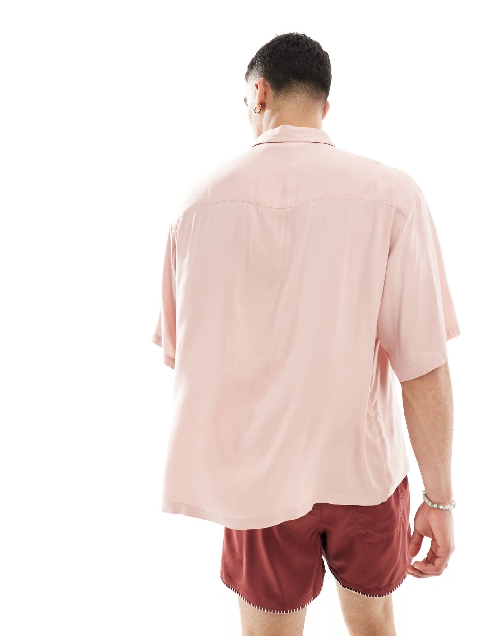 ASOS DESIGN oversized viscose shirt in light pink - ASOS Sample Sale EU Store