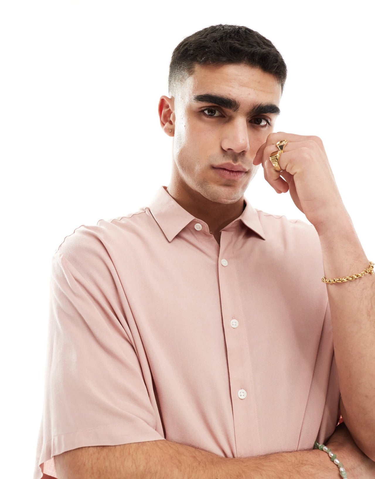 ASOS DESIGN oversized viscose shirt in light pink - ASOS Sample Sale EU Store