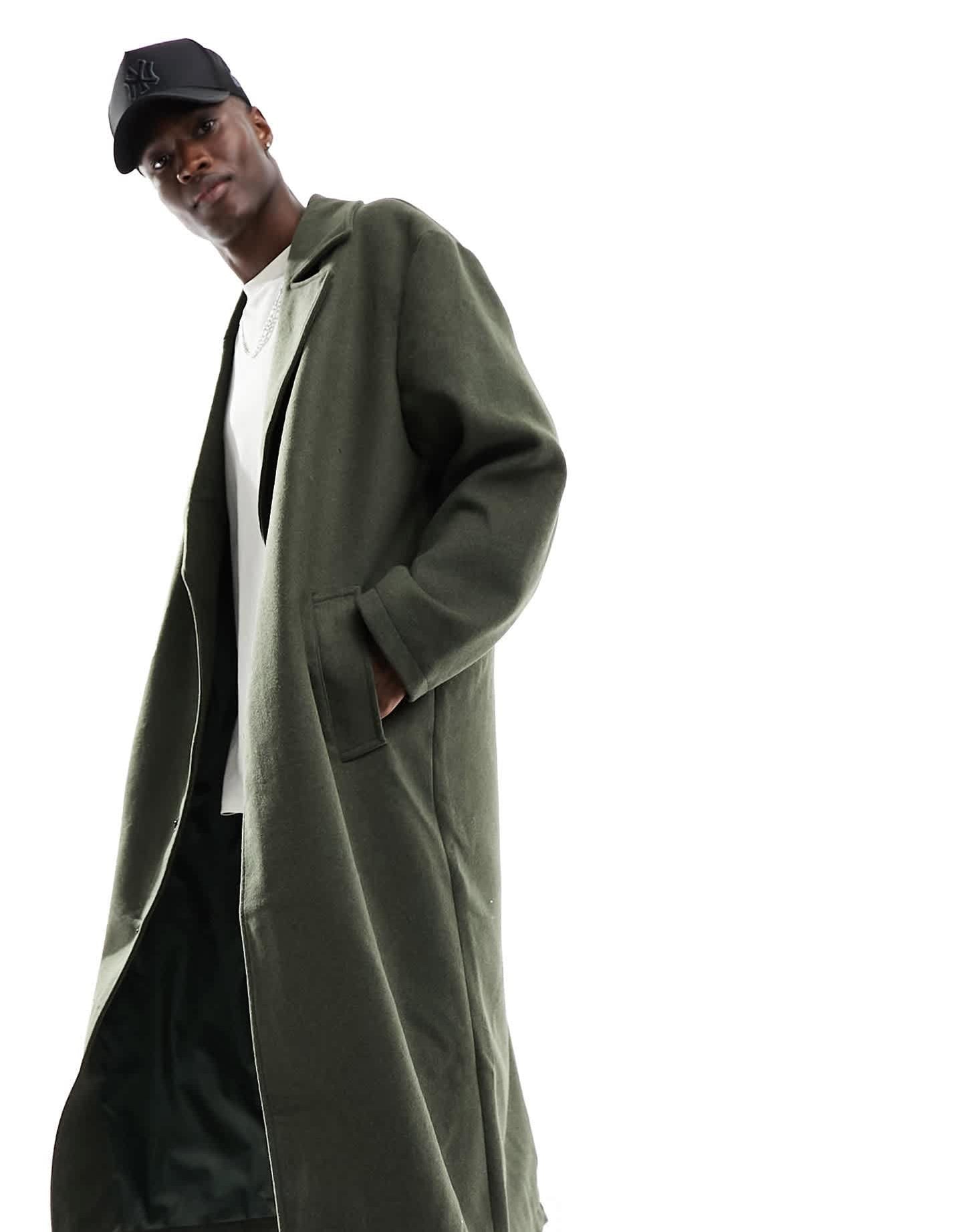 ASOS DESIGN oversized wool mix coat in green - ASOS Sample Sale EU Store