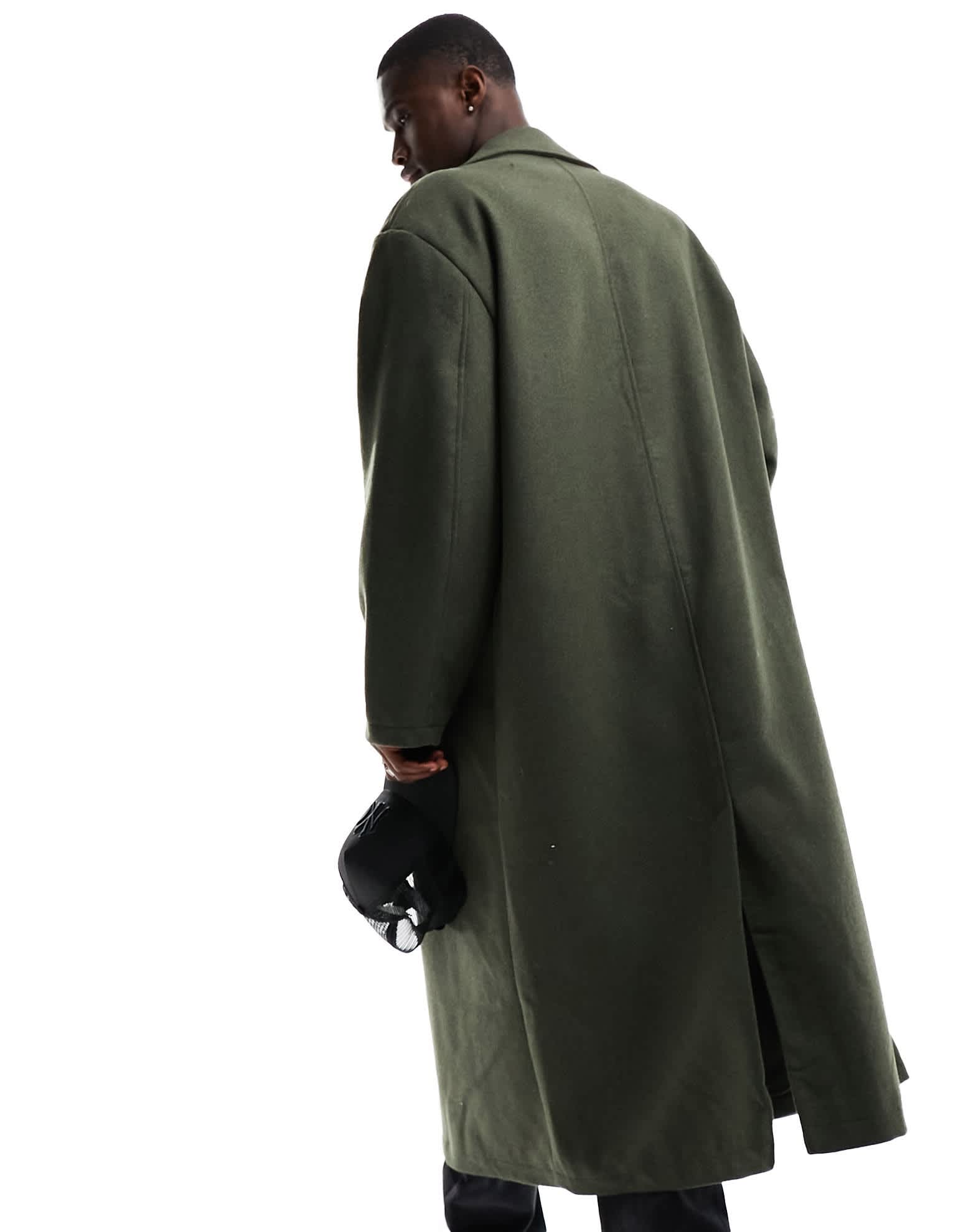 ASOS DESIGN oversized wool mix coat in green - ASOS Sample Sale EU Store