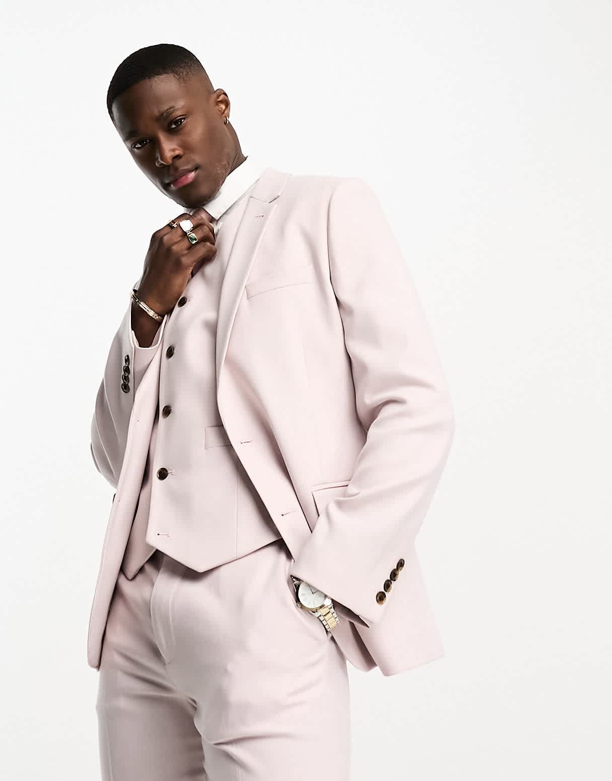 ASOS DESIGN Oxford slim suit jacket in berry - ASOS Sample Sale EU Store
