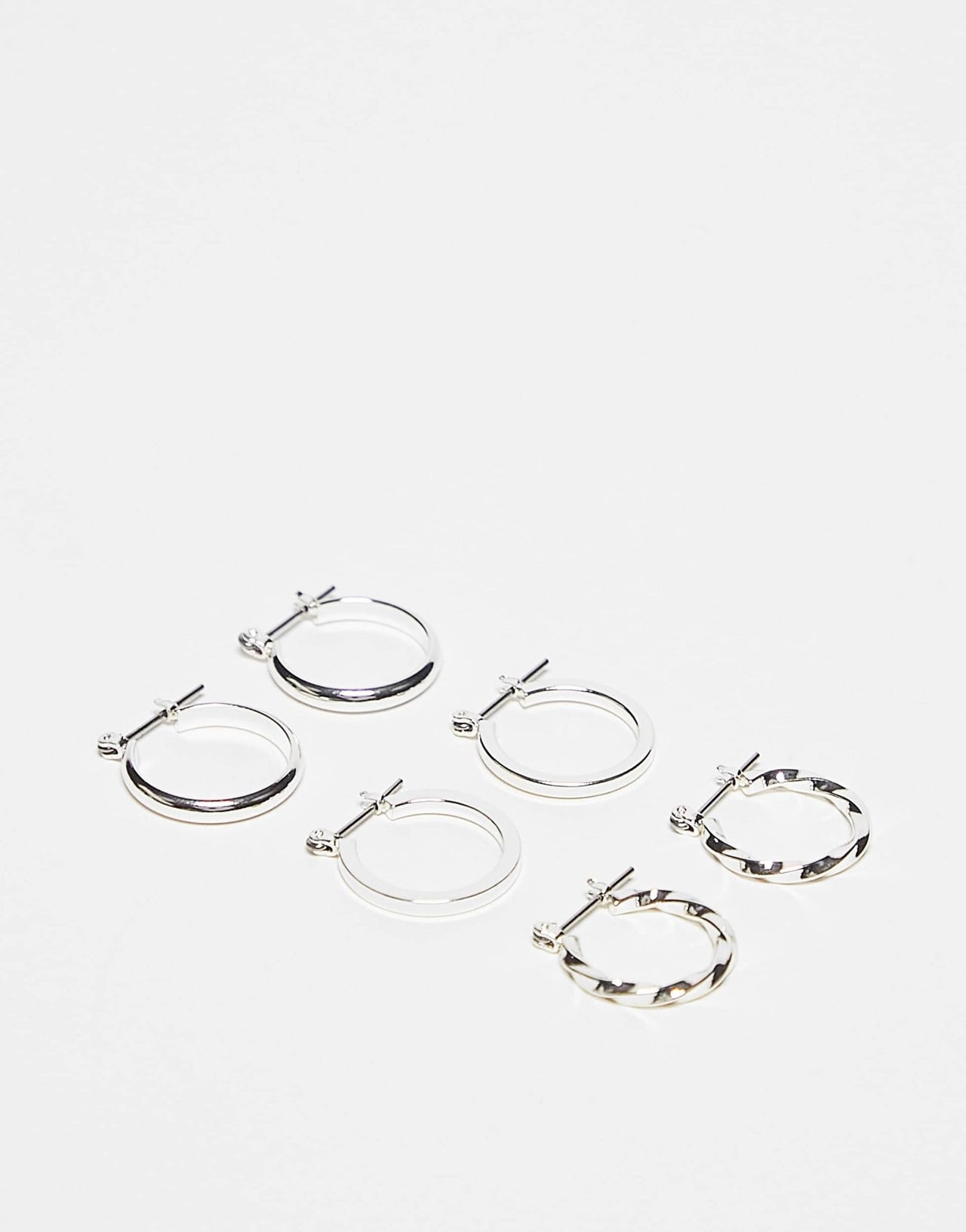 ASOS DESIGN pack of 3 20mm hoop earrings in silver - ASOS Sample Sale EU Store
