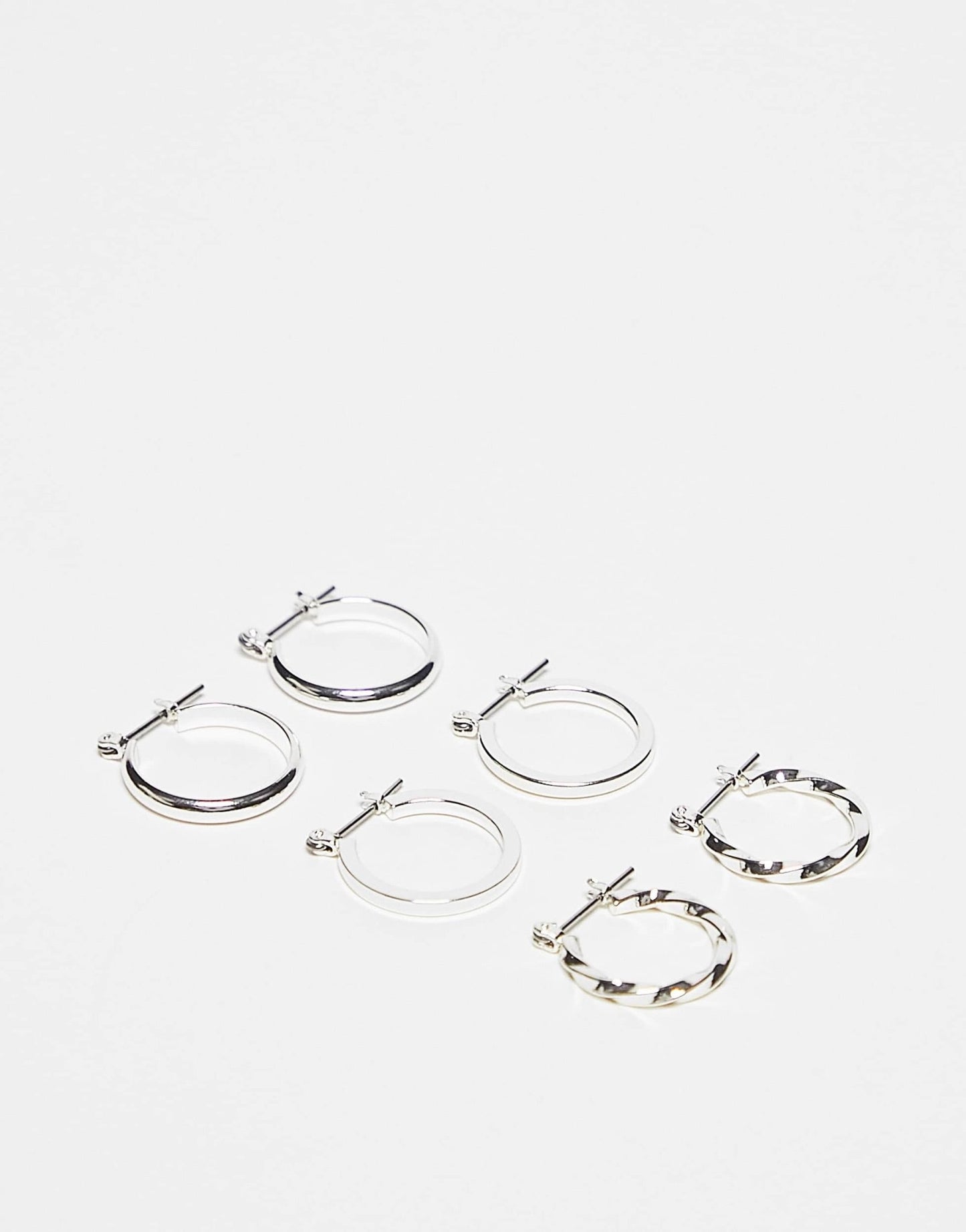 ASOS DESIGN pack of 3 20mm hoop earrings in silver - ASOS Sample Sale EU Store