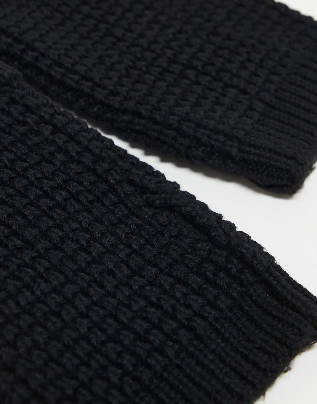 ASOS DESIGN palm warmers in waffle knit in black - ASOS Sample Sale EU Store