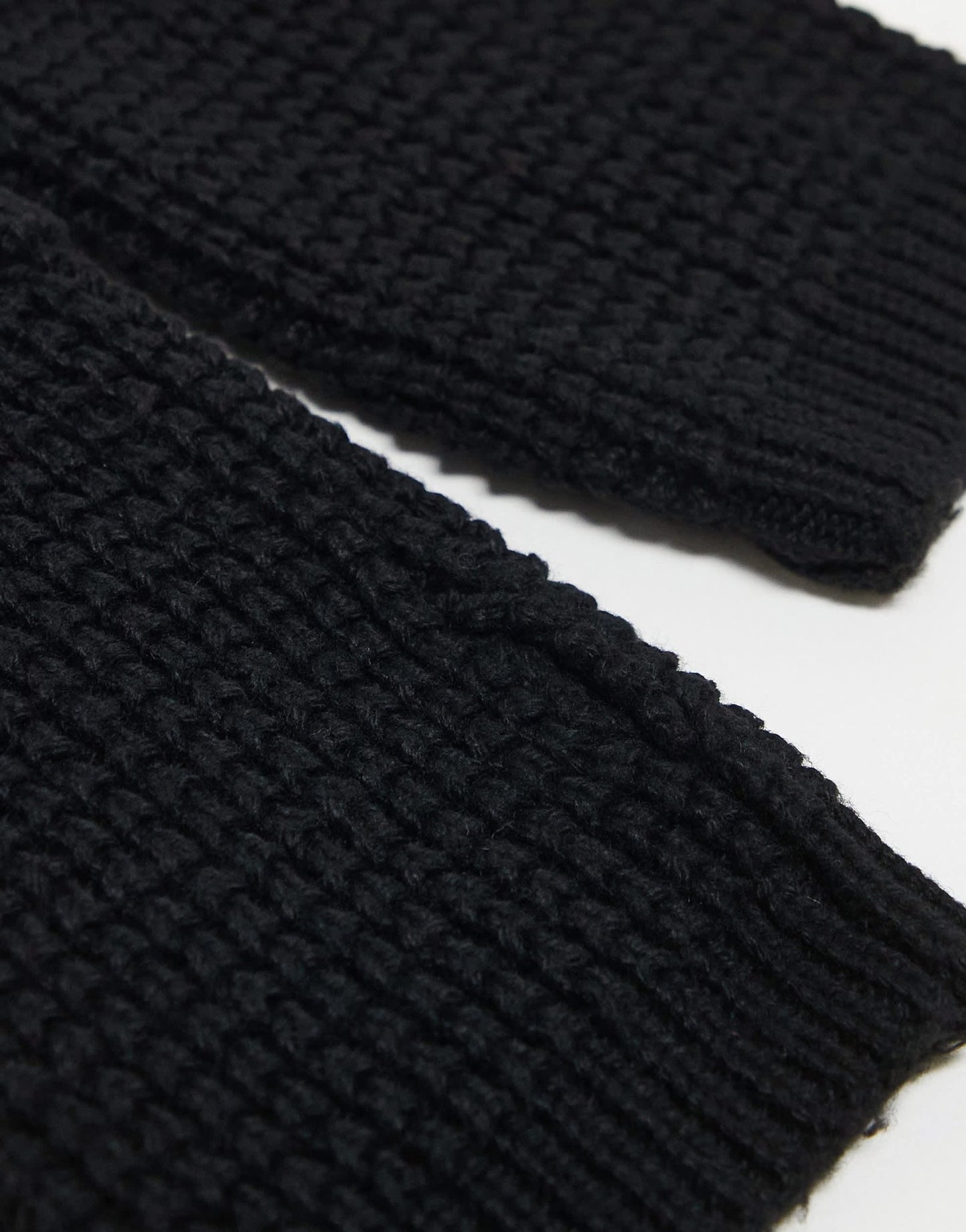 ASOS DESIGN palm warmers in waffle knit in black - ASOS Sample Sale EU Store