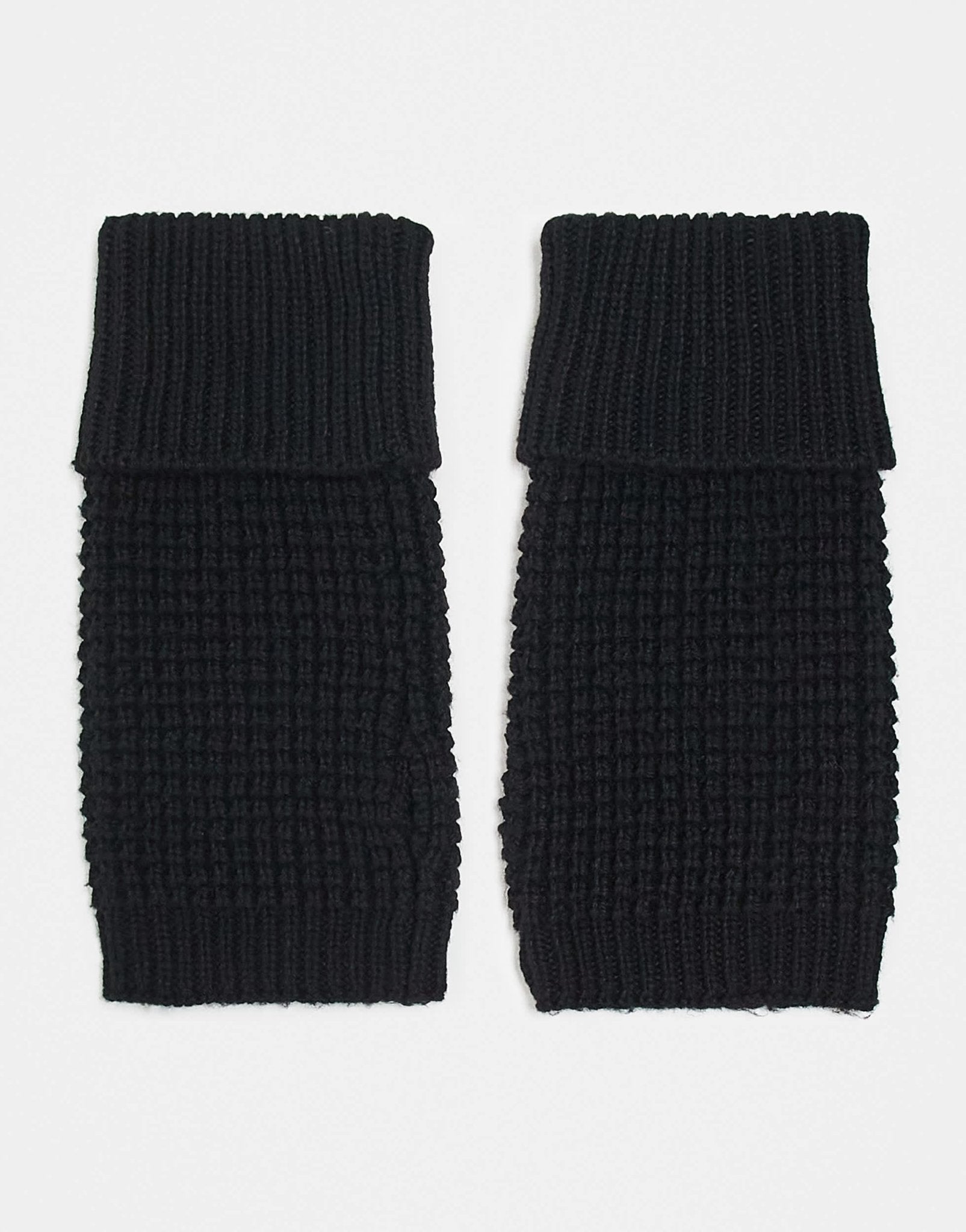 ASOS DESIGN palm warmers in waffle knit in black - ASOS Sample Sale EU Store