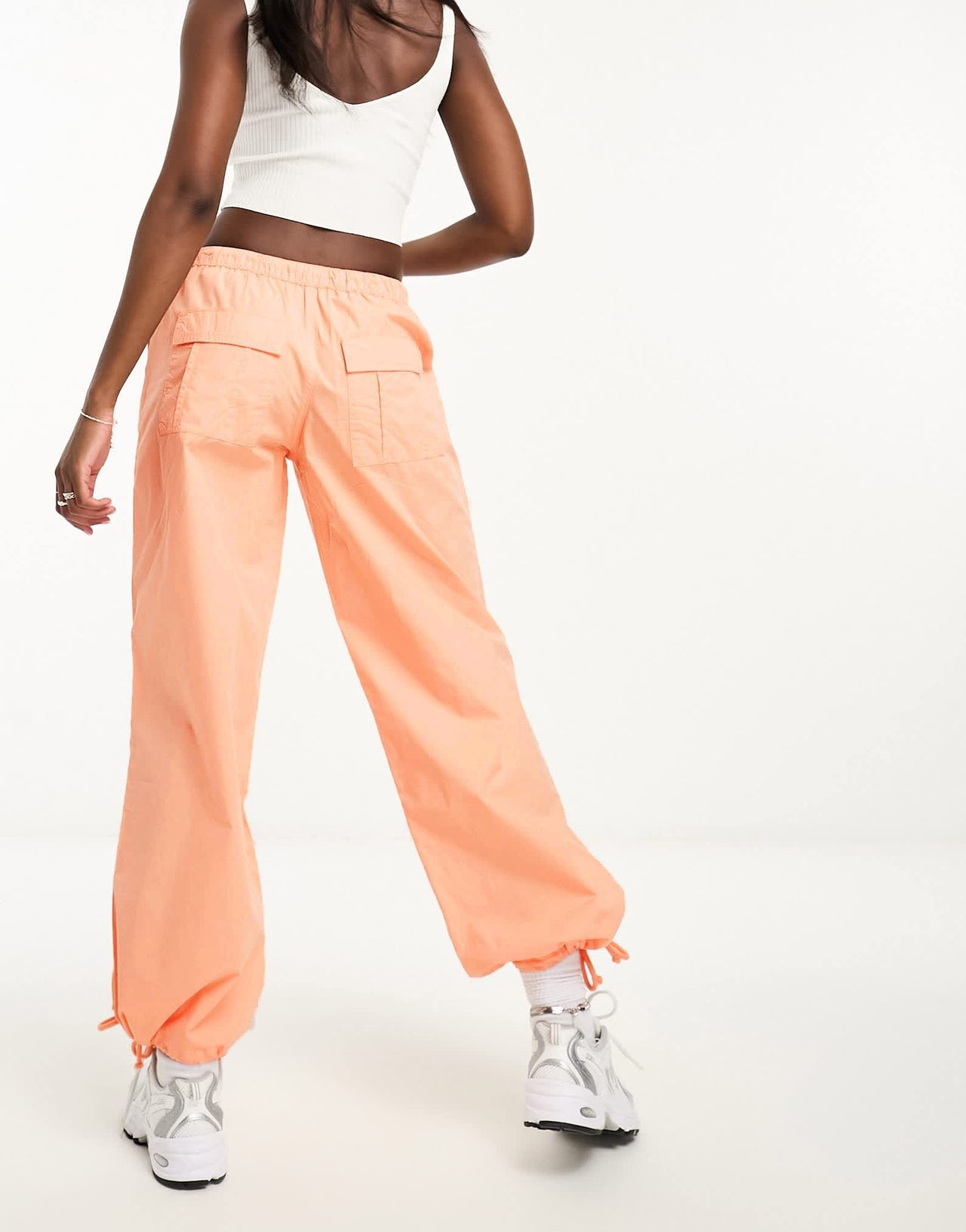 ASOS DESIGN parachute cargo trouser with seam detail in washed coral - ASOS Sample Sale EU Store