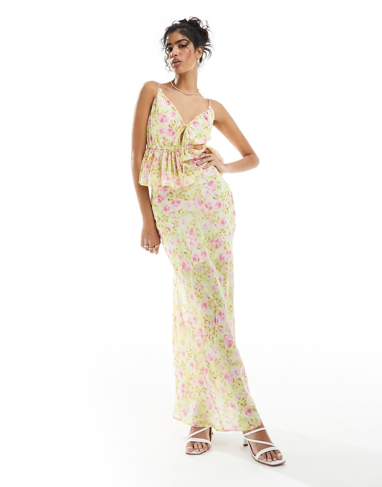 ASOS DESIGN peplum detail cami co - ord top in floral print - ASOS Sample Sale EU Store