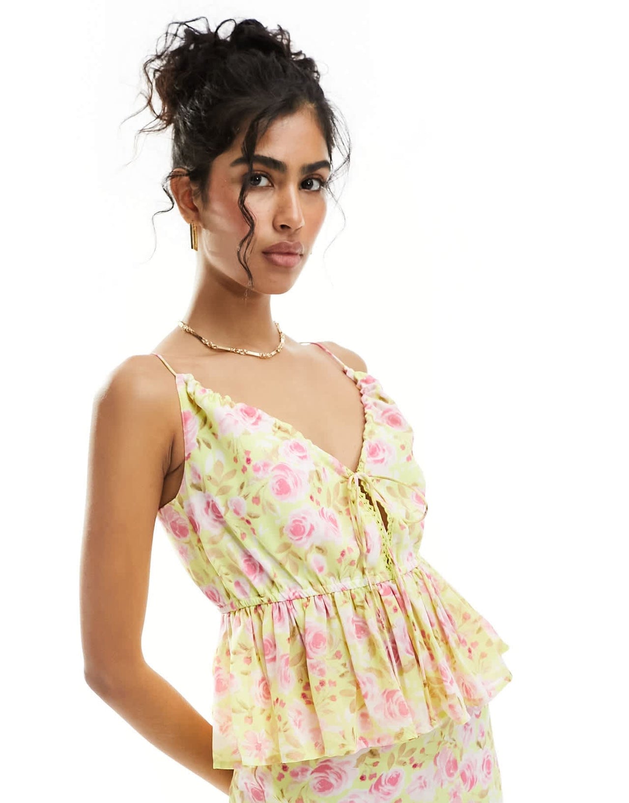 ASOS DESIGN peplum detail cami co - ord top in floral print - ASOS Sample Sale EU Store