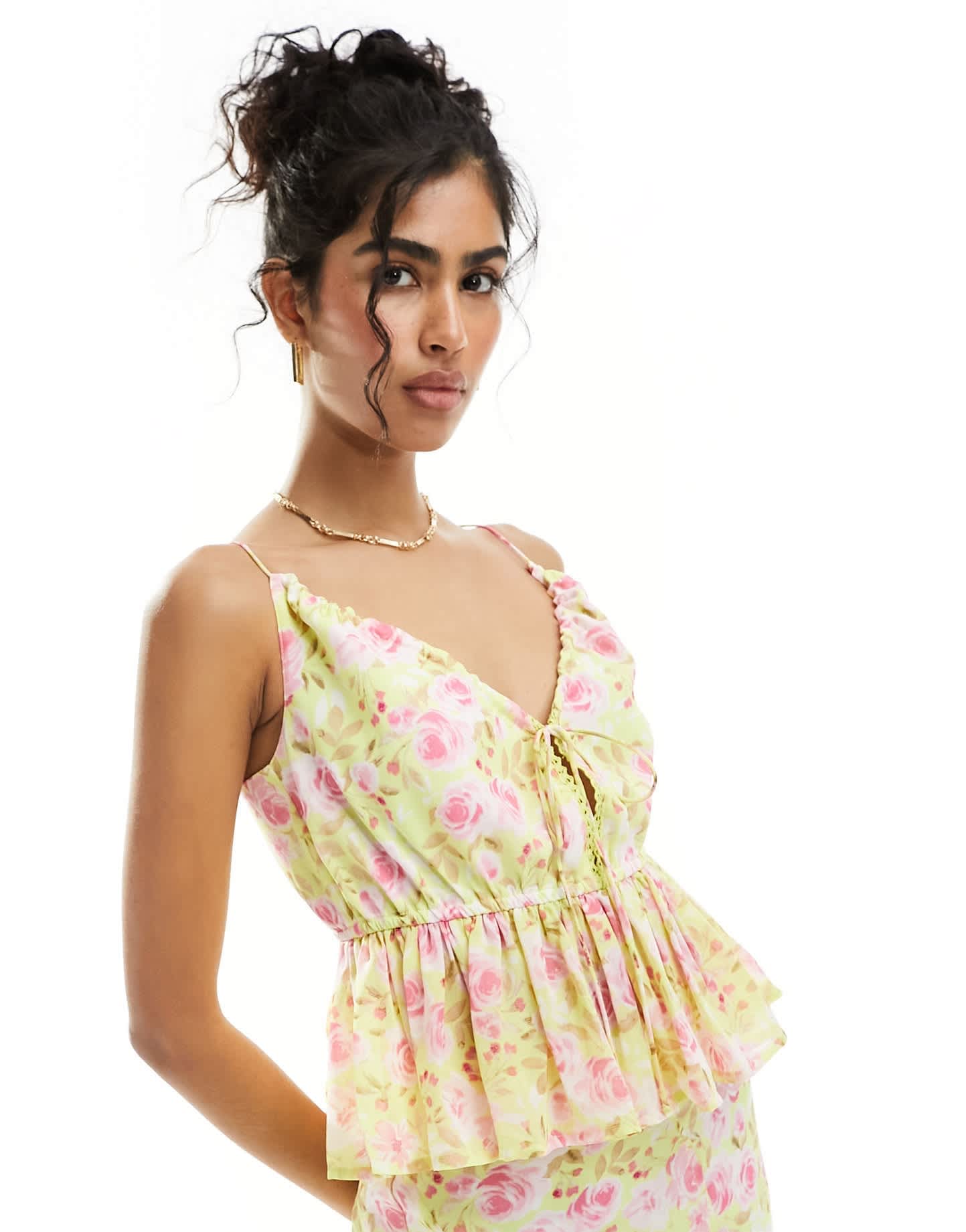 ASOS DESIGN peplum detail cami co - ord top in floral print - ASOS Sample Sale EU Store