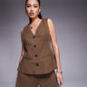 Coordinato gilet peplum ASOS DESIGN in cioccolato