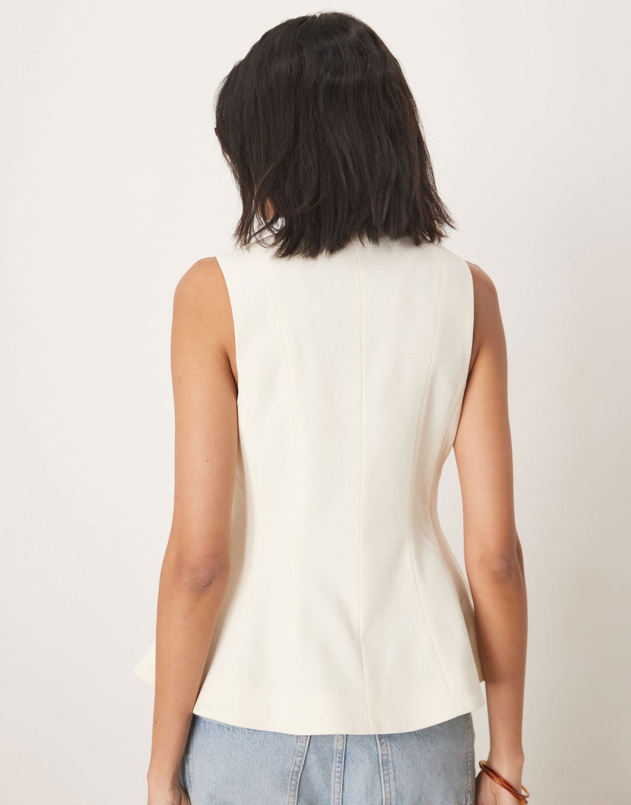 ASOS DESIGN peplum waistcoat in buttermilk - ASOS Sample Sale EU Store