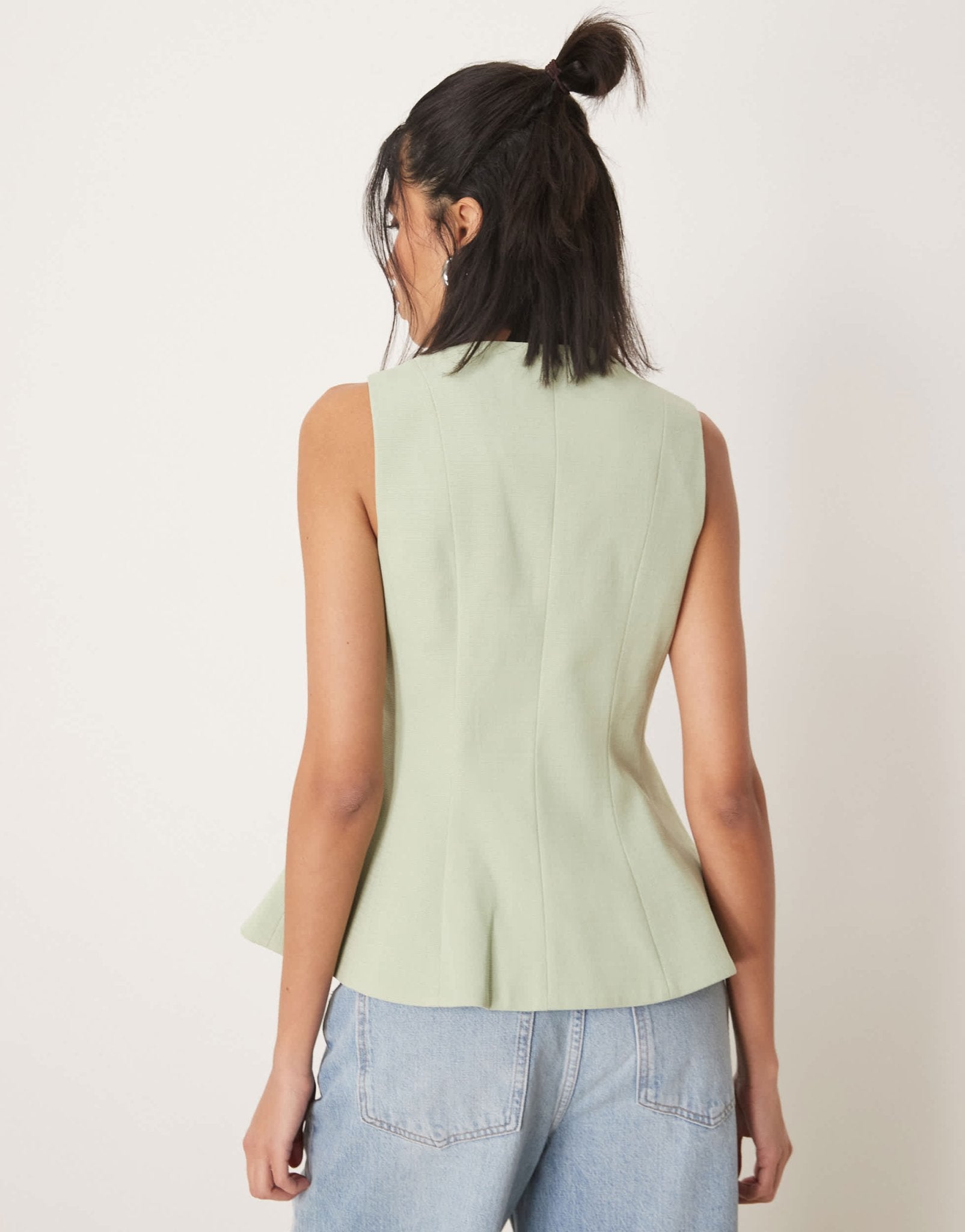 ASOS DESIGN peplum waistcoat in pistachio - ASOS Sample Sale EU Store