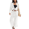 ASOS DESIGN Petite pull on culotte with linen in white