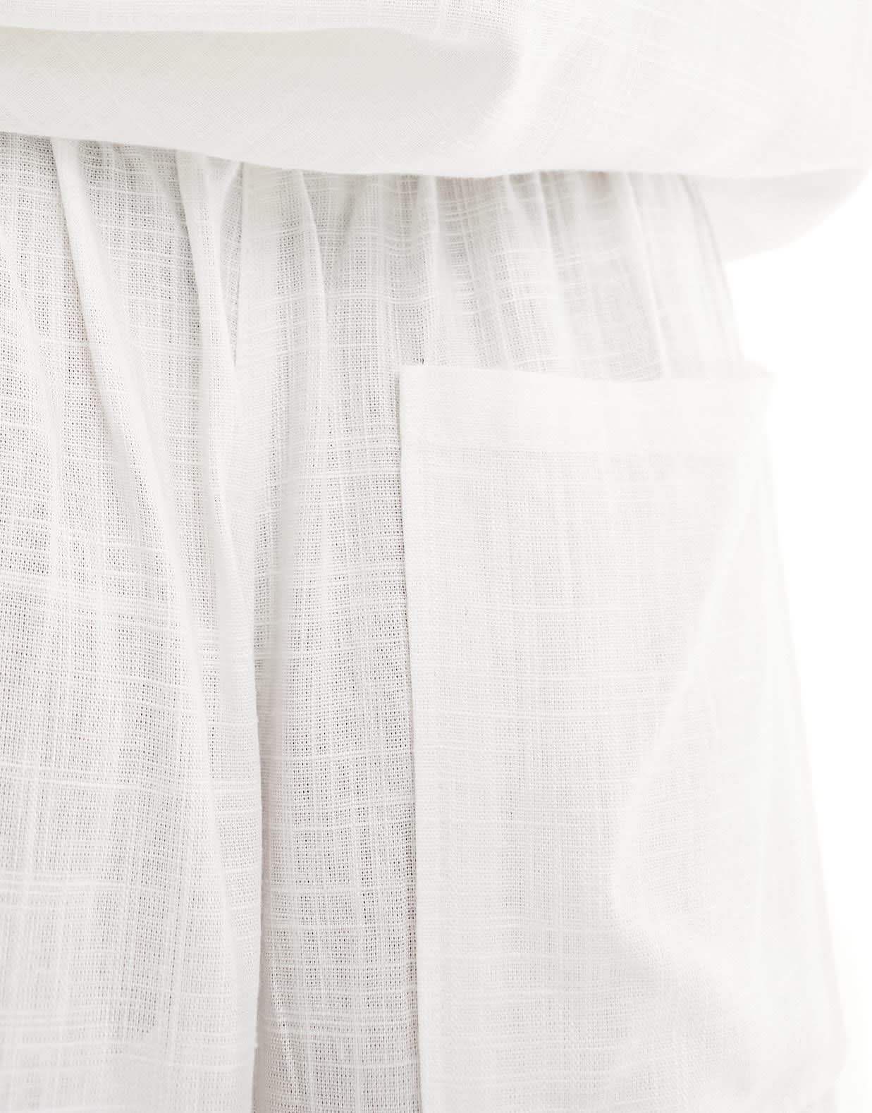 ASOS DESIGN Petite pull on culotte with linen in white - ASOS Sample Sale EU Store