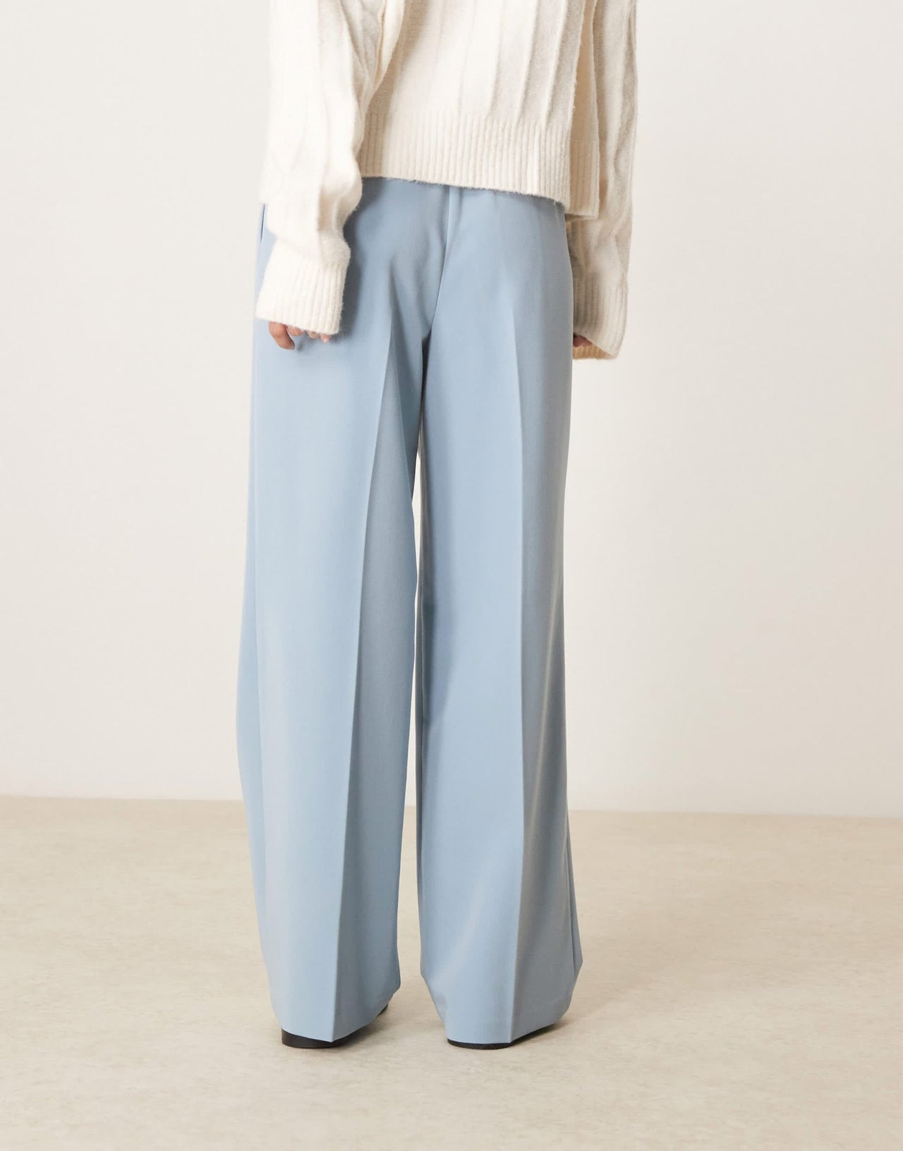 ASOS DESIGN Petite tailored pull on trousers in light blue - ASOS Sample Sale EU Store