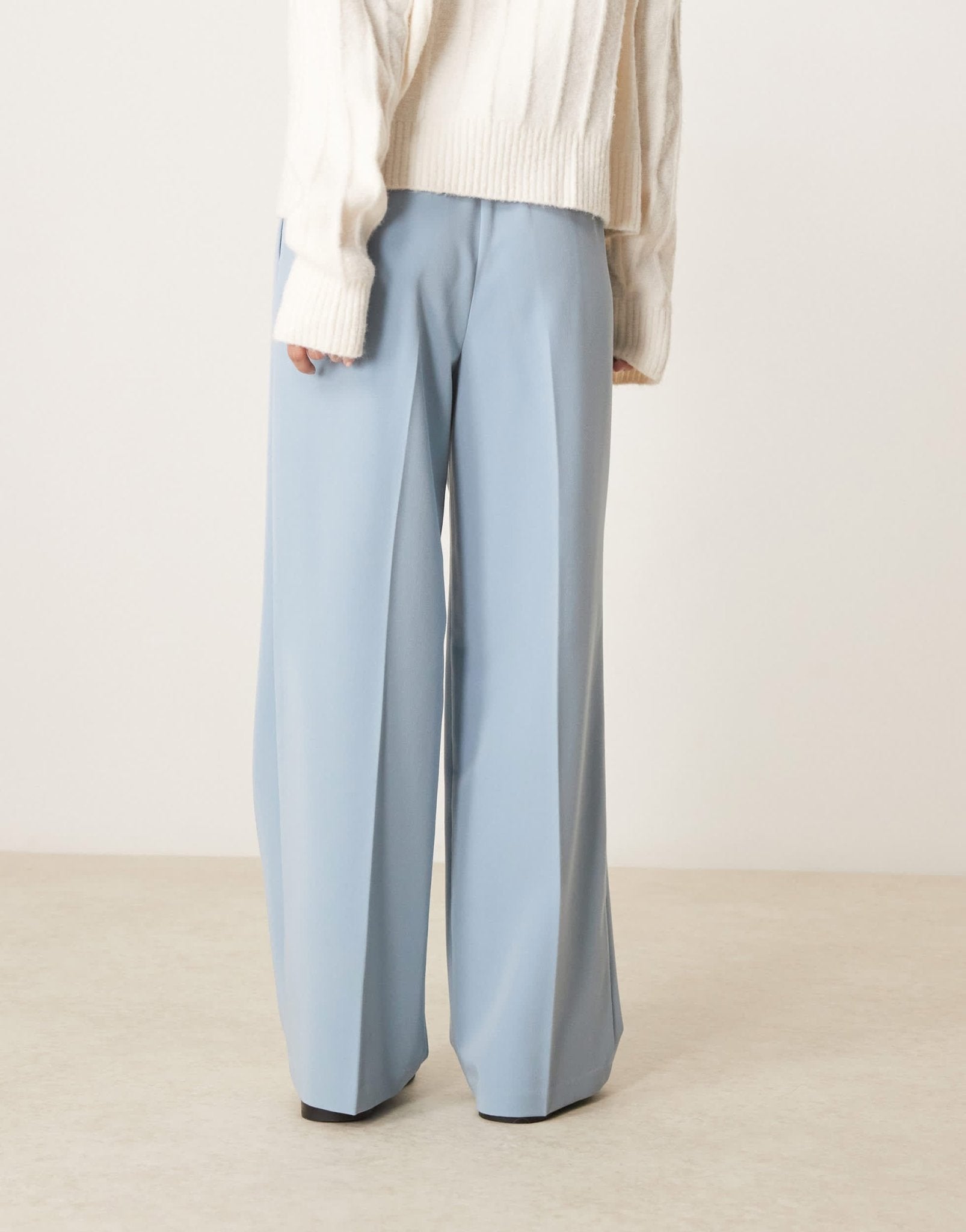 ASOS DESIGN Petite tailored pull on trousers in light blue - ASOS Sample Sale EU Store