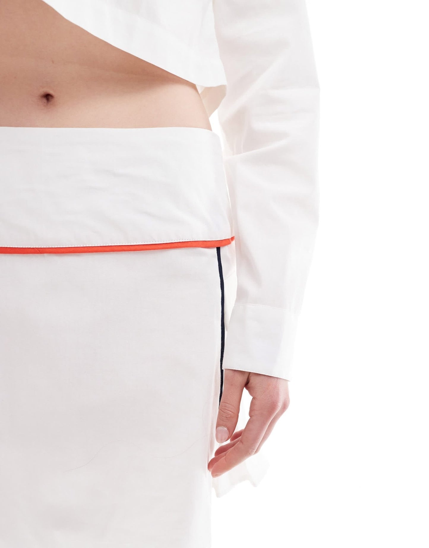 ASOS DESIGN pleated mini skirt co - ord with piping detail - WHITE - ASOS Sample Sale EU Store
