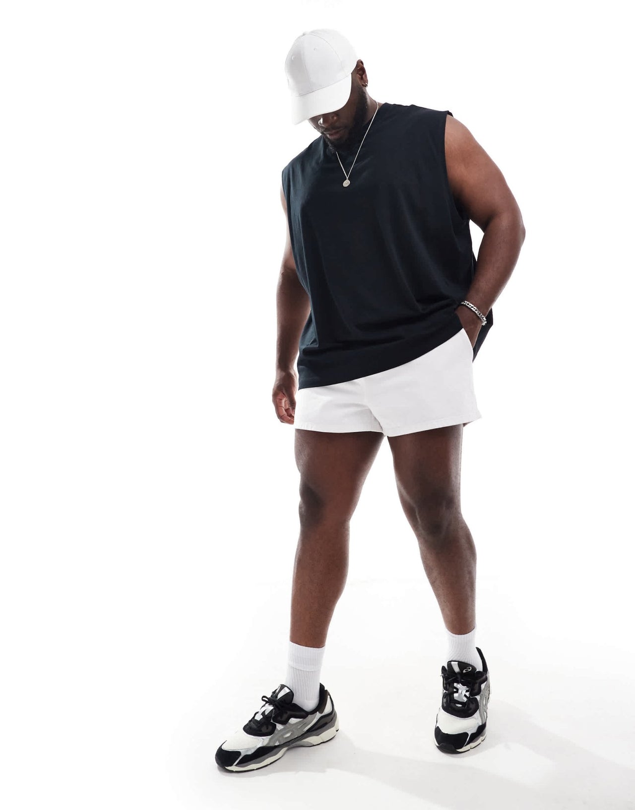 ASOS DESIGN pleated shorter length denim shorts in white - ASOS Sample Sale EU Store
