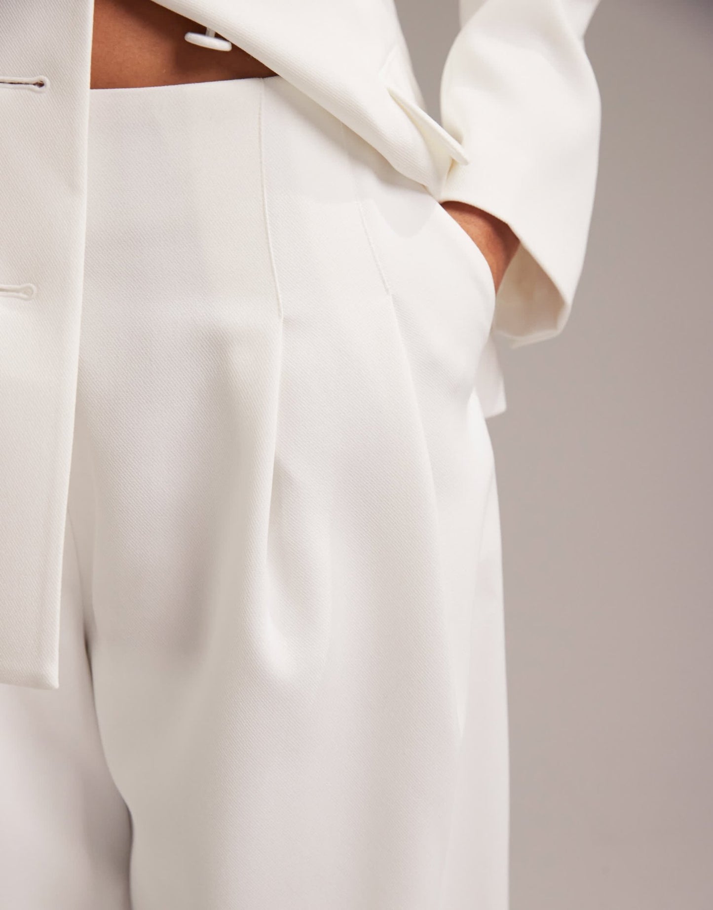 ASOS DESIGN pleated wide leg trouser in white - ASOS Sample Sale EU Store