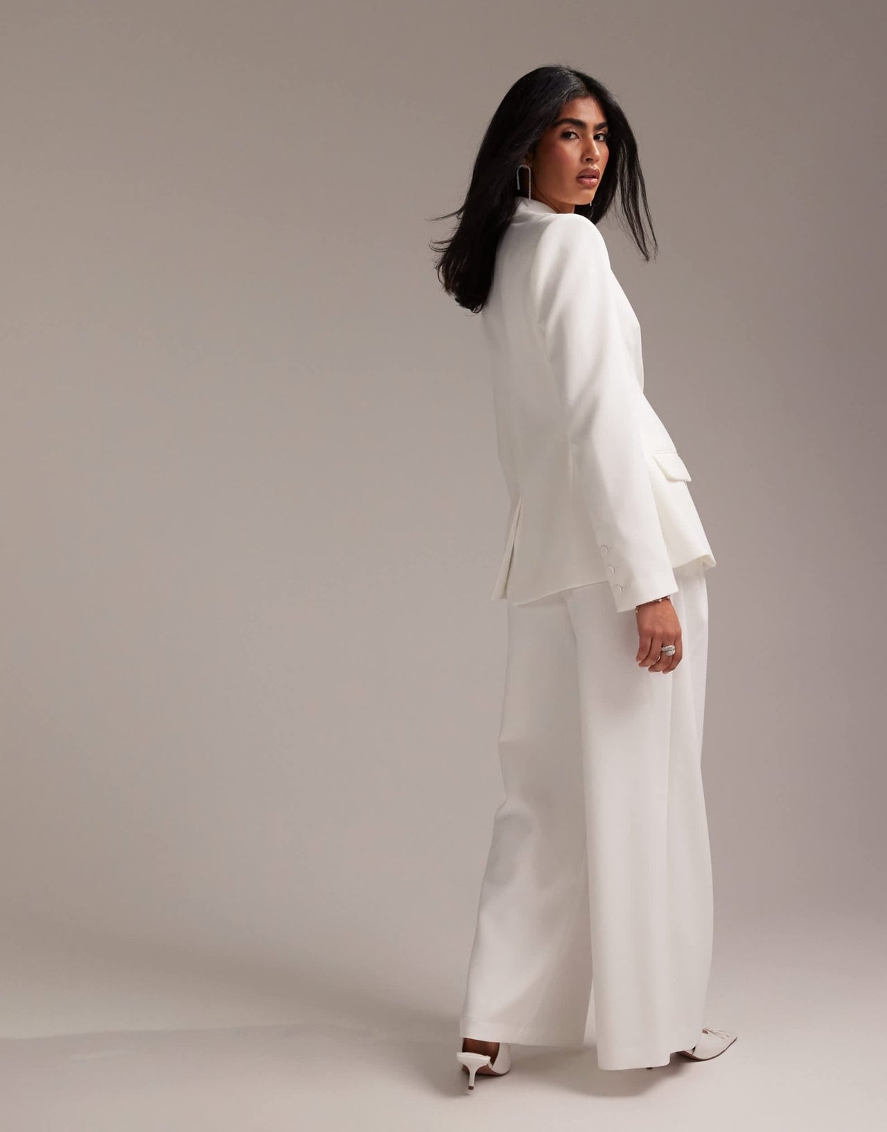 ASOS DESIGN pleated wide leg trouser in white - ASOS Sample Sale EU Store