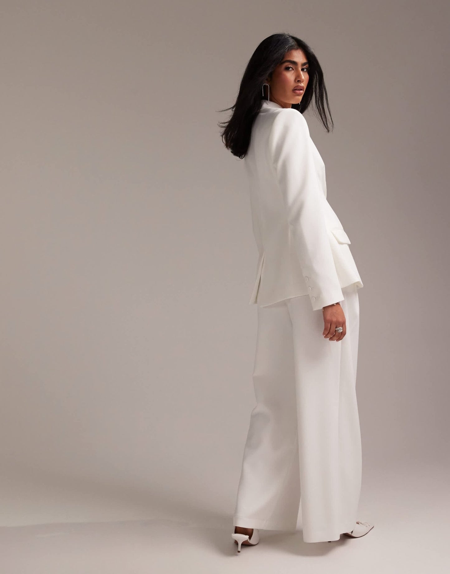 ASOS DESIGN pleated wide leg trouser in white - ASOS Sample Sale EU Store