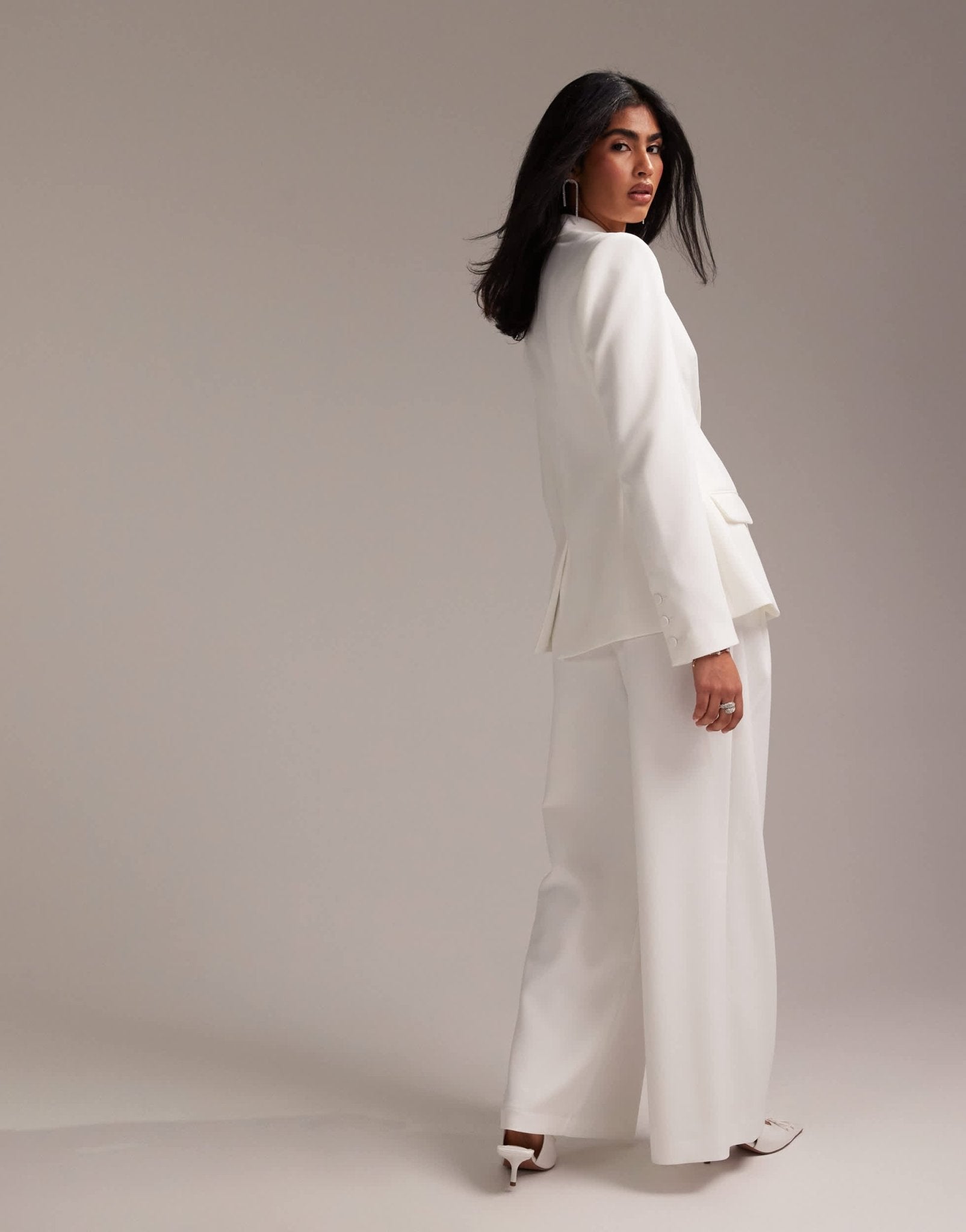 ASOS DESIGN pleated wide leg trouser in white - ASOS Sample Sale EU Store