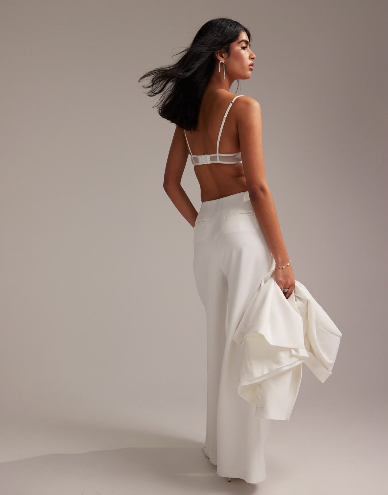 ASOS DESIGN pleated wide leg trouser in white - ASOS Sample Sale EU Store