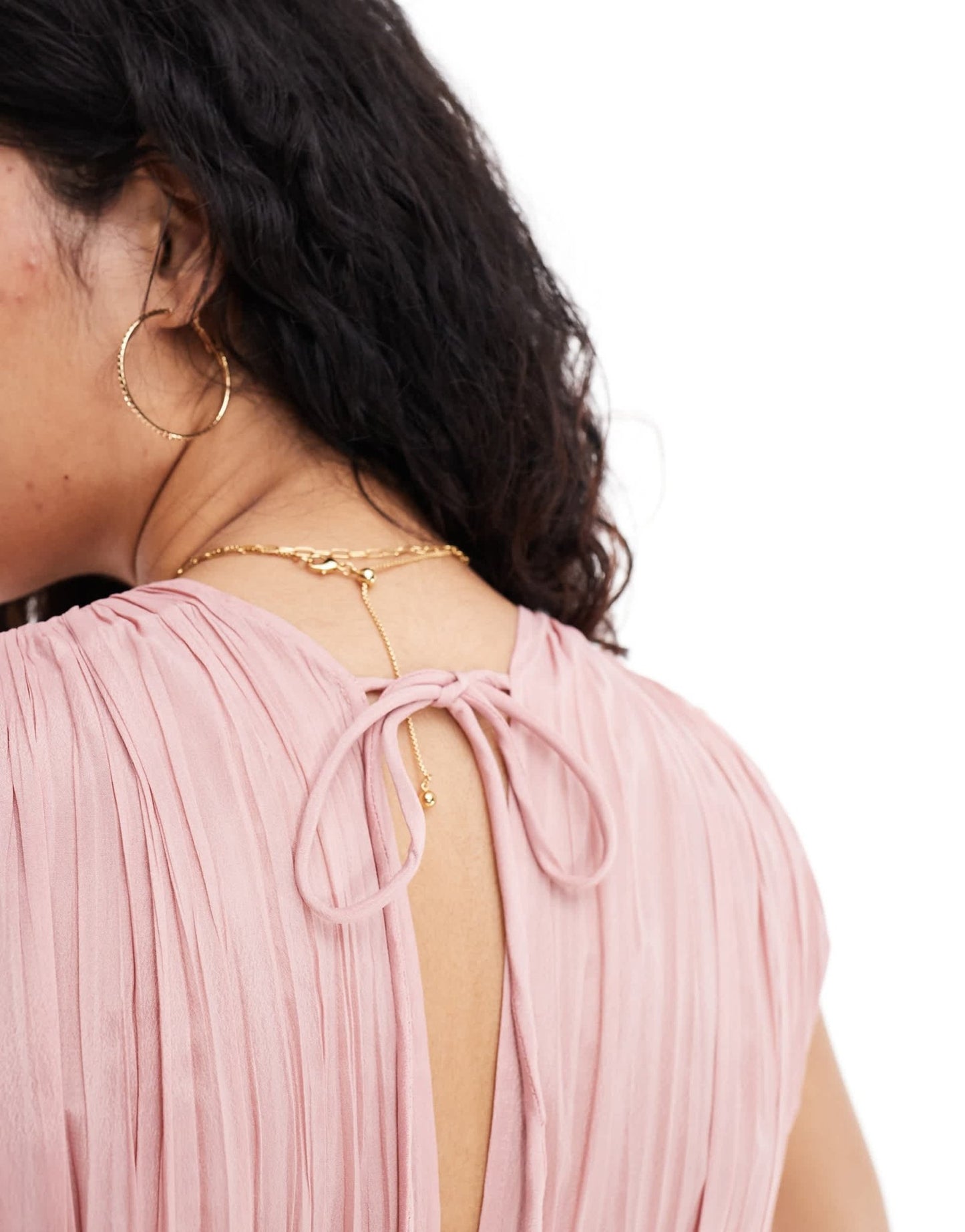 ASOS DESIGN plunge pleated mini skater dress in dusky pink - ASOS Sample Sale EU Store