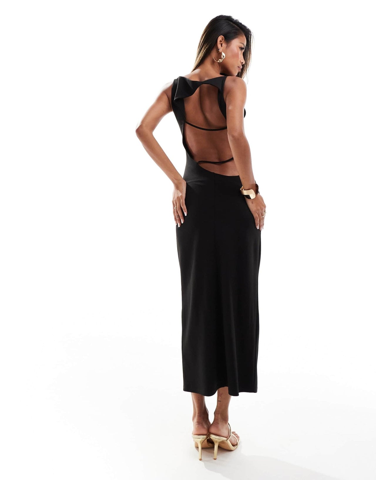 ASOS DESIGN ponte boat neck midi dress with strap back - ASOS Sample Sale EU Store
