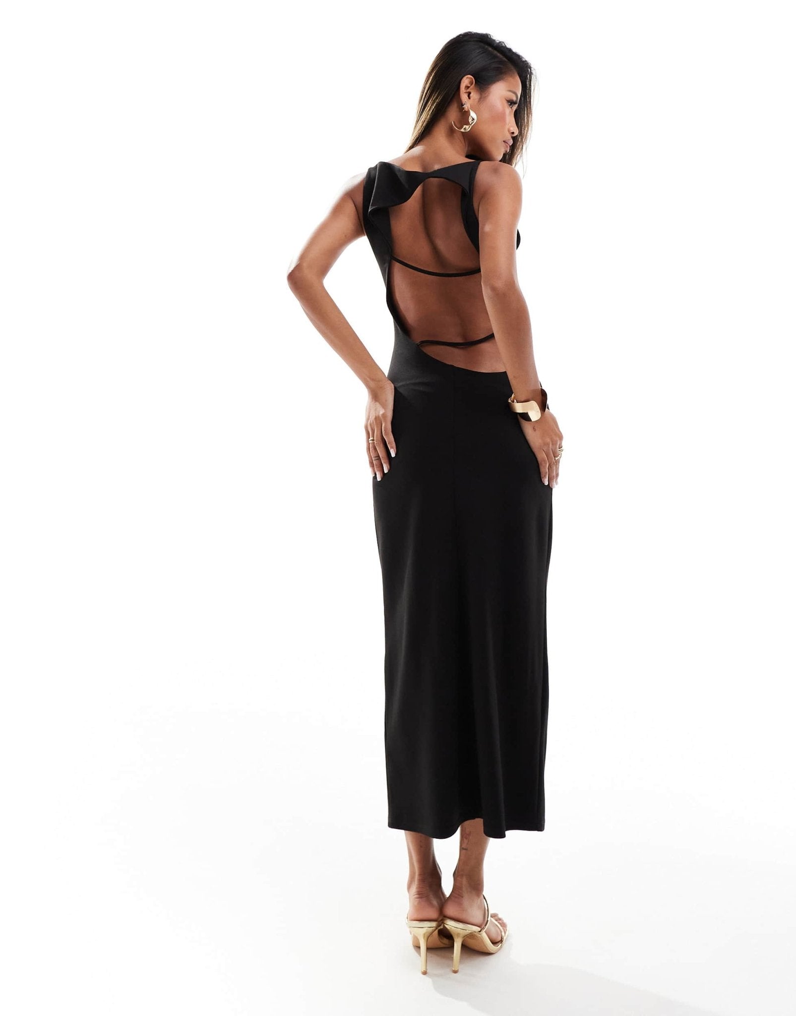 ASOS DESIGN ponte boat neck midi dress with strap back - ASOS Sample Sale EU Store