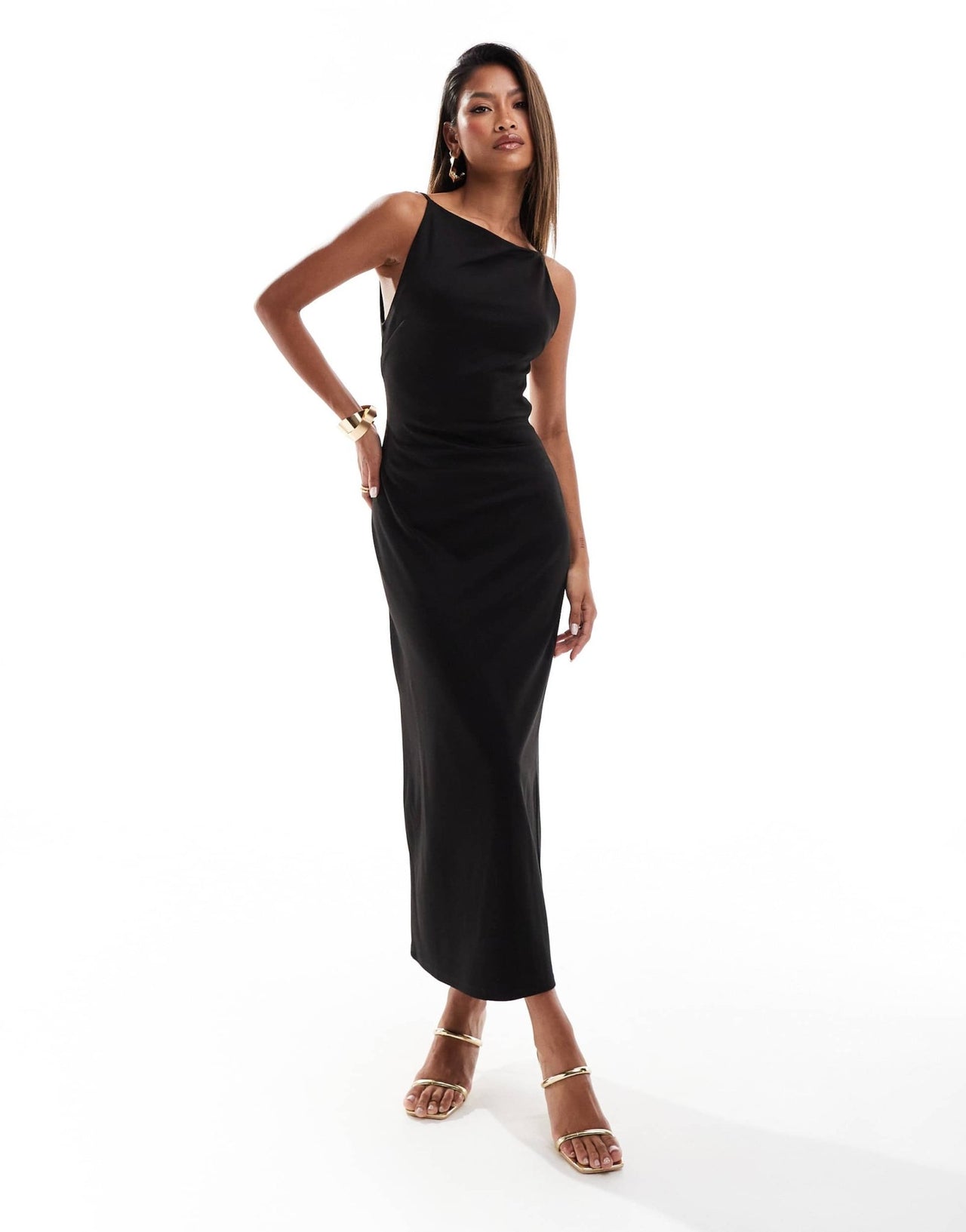ASOS DESIGN ponte boat neck midi dress with strap back - ASOS Sample Sale EU Store