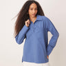 Camicia in popeline con colletto e taschino ASOS DESIGN in blu