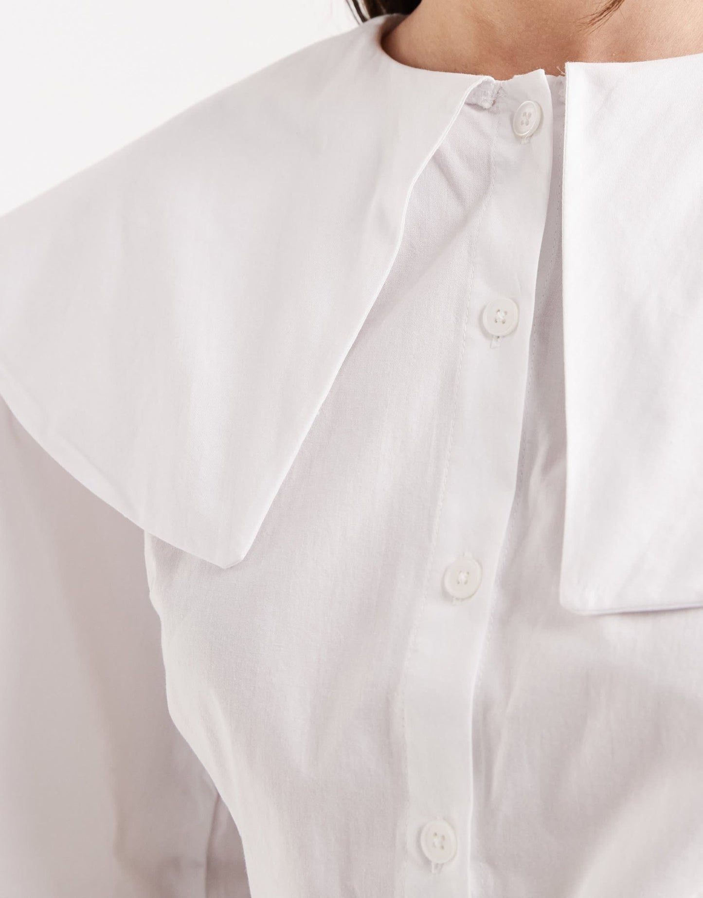 ASOS DESIGN poplin fitted collar detail shirt in white - ASOS Sample Sale EU Store
